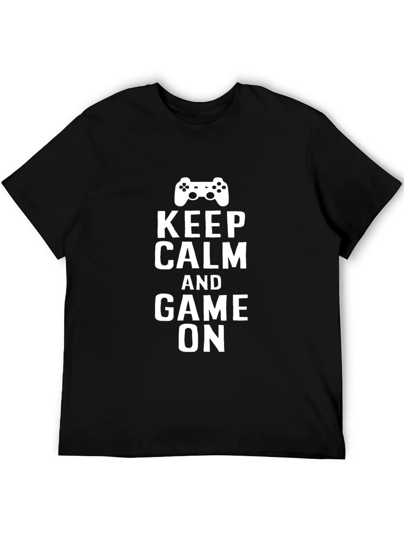 Keep Calm and Game On Black T-Shirt