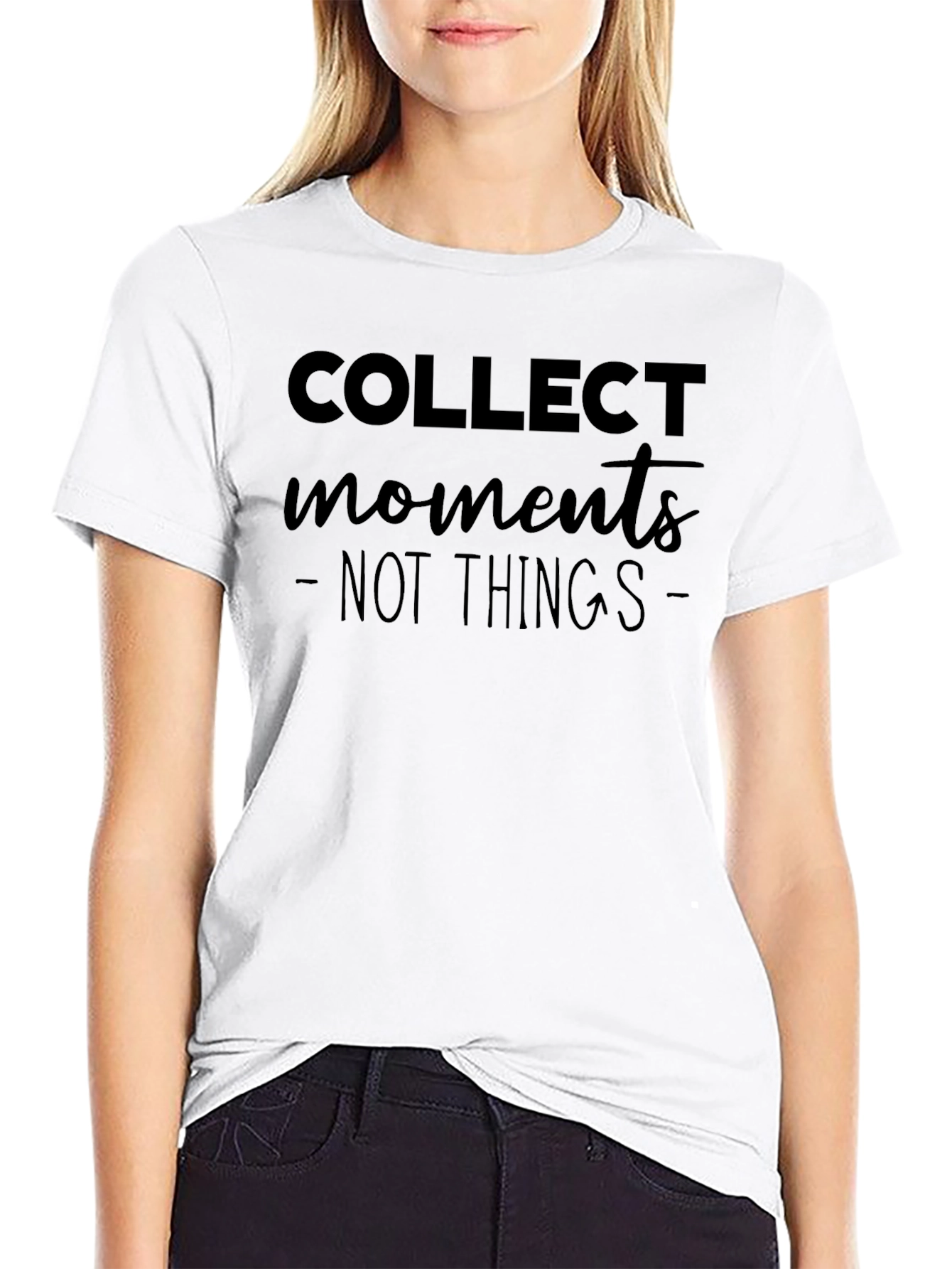 Collect Moments - Not Things Black Graphic Tee