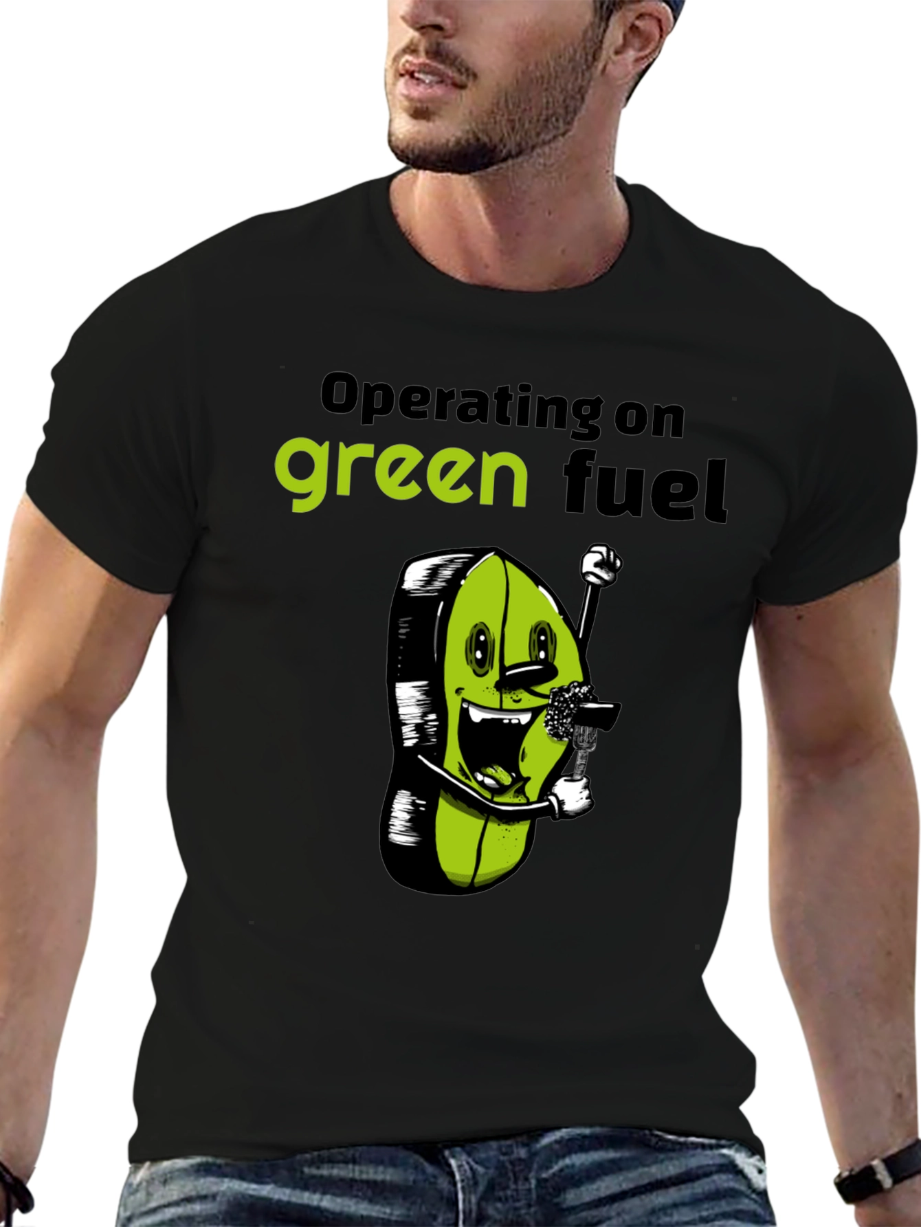Green Fuel T-Shirt - Funny Vegan Tee