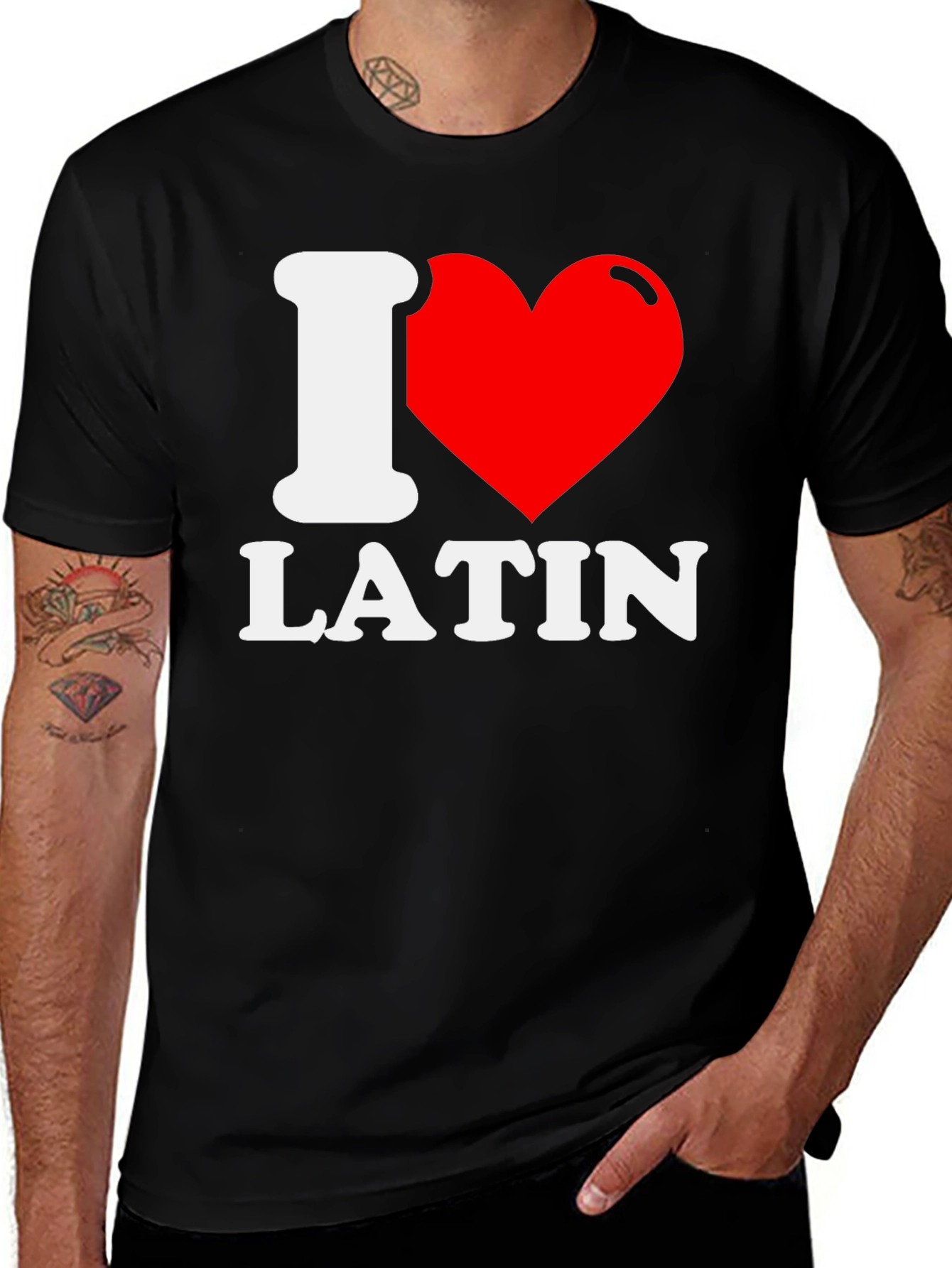 I Love Latin T-Shirt - Black Graphic Tee