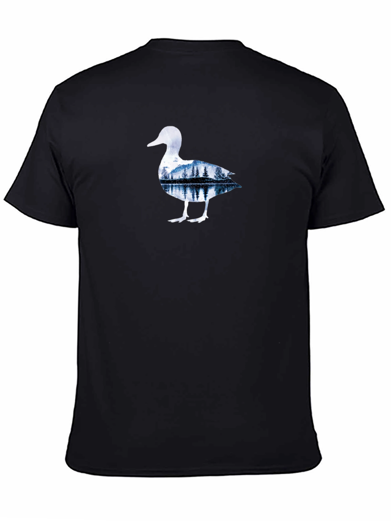 Nature Duck Graphic Tee - Black Cotton T-Shirt