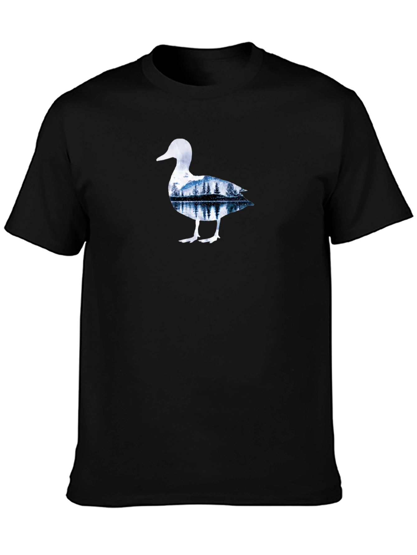 Nature Duck Graphic Tee - Black Cotton T-Shirt