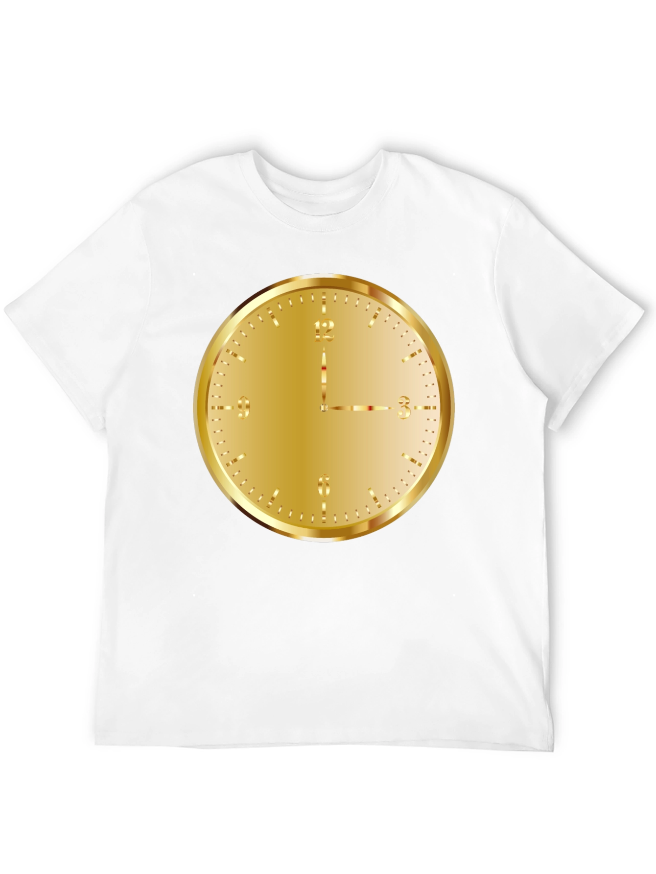 Gold Clock Graphic Tee - Stylish Unisex T-Shirt