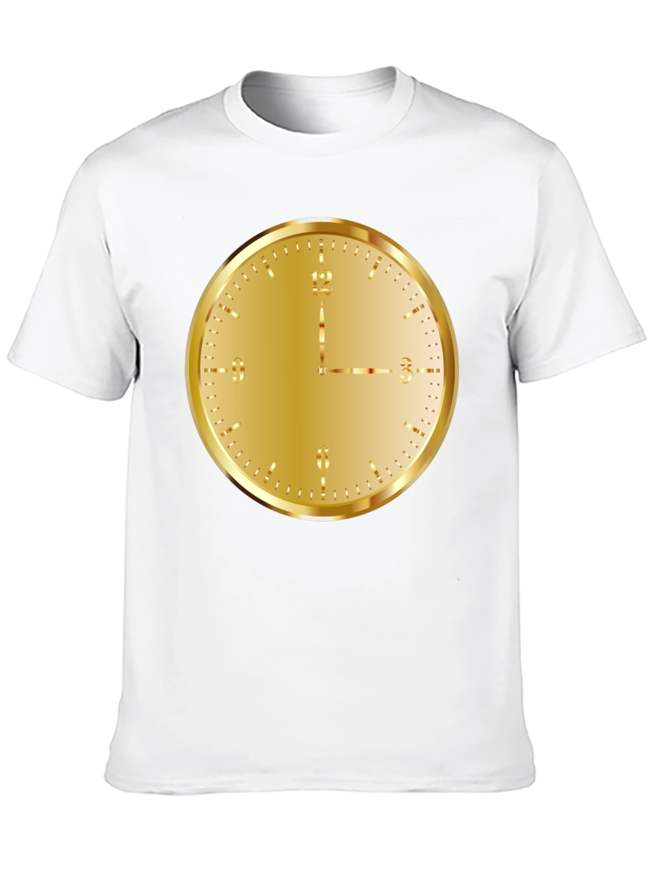 Gold Clock Graphic Tee - Stylish Unisex T-Shirt