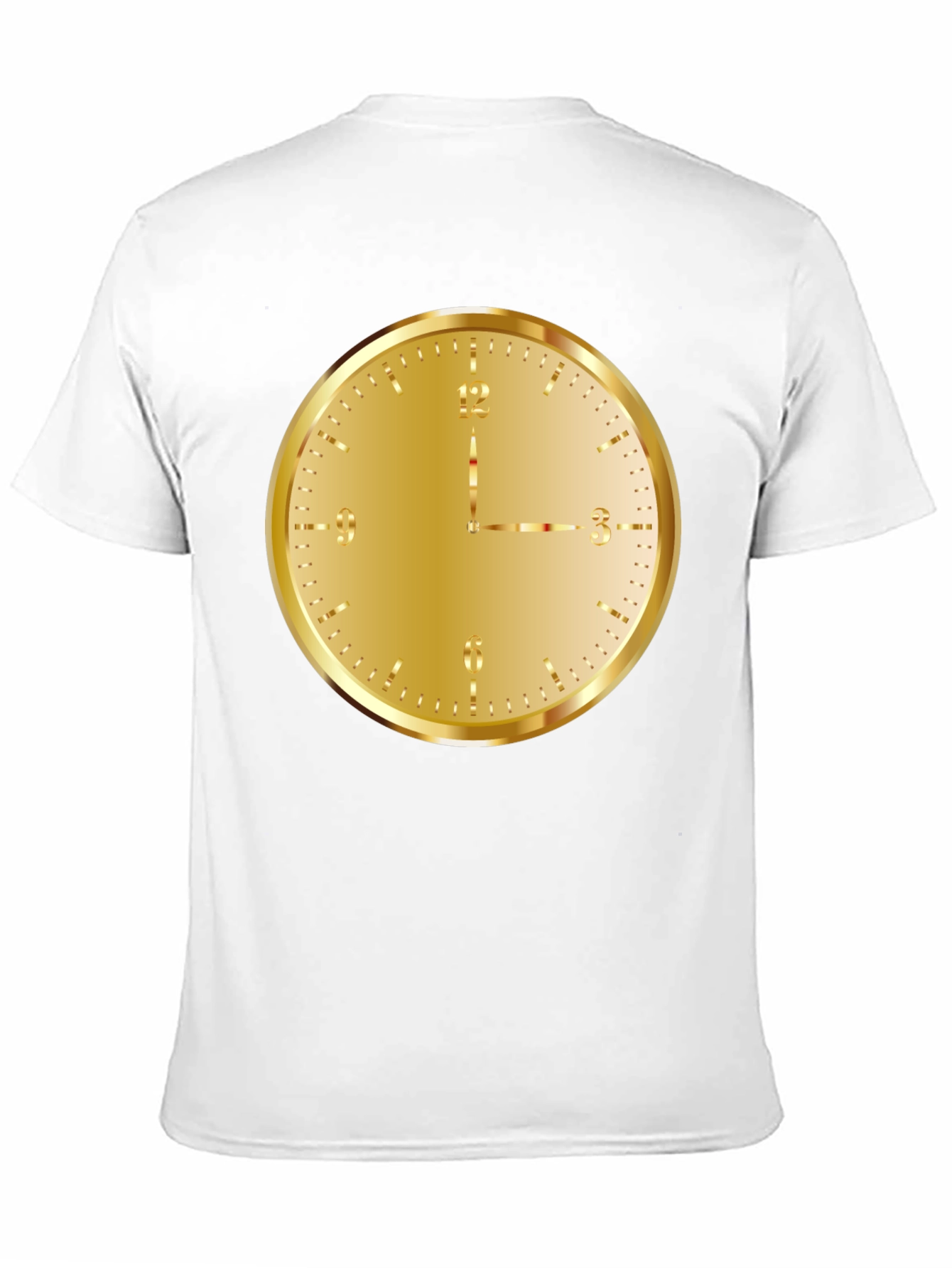Gold Clock Graphic Tee - Stylish Unisex T-Shirt