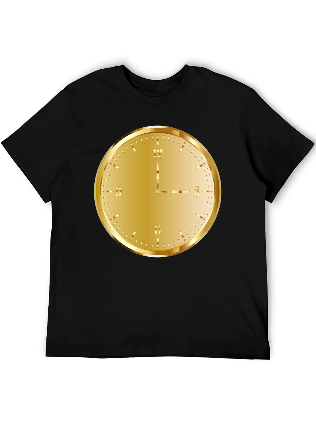 Gold Clock Graphic Tee - Stylish Unisex T-Shirt