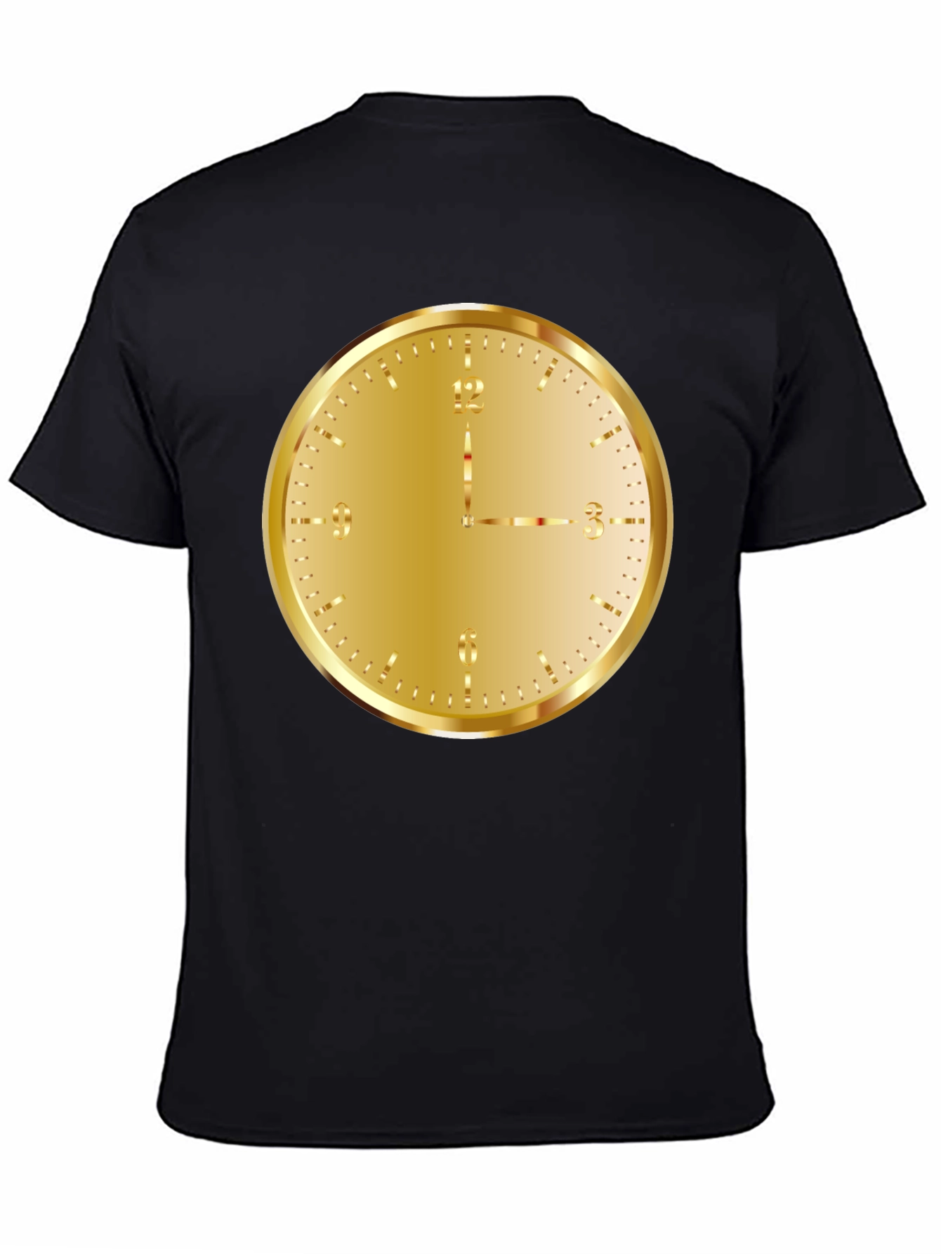 Gold Clock Graphic Tee - Stylish Unisex T-Shirt