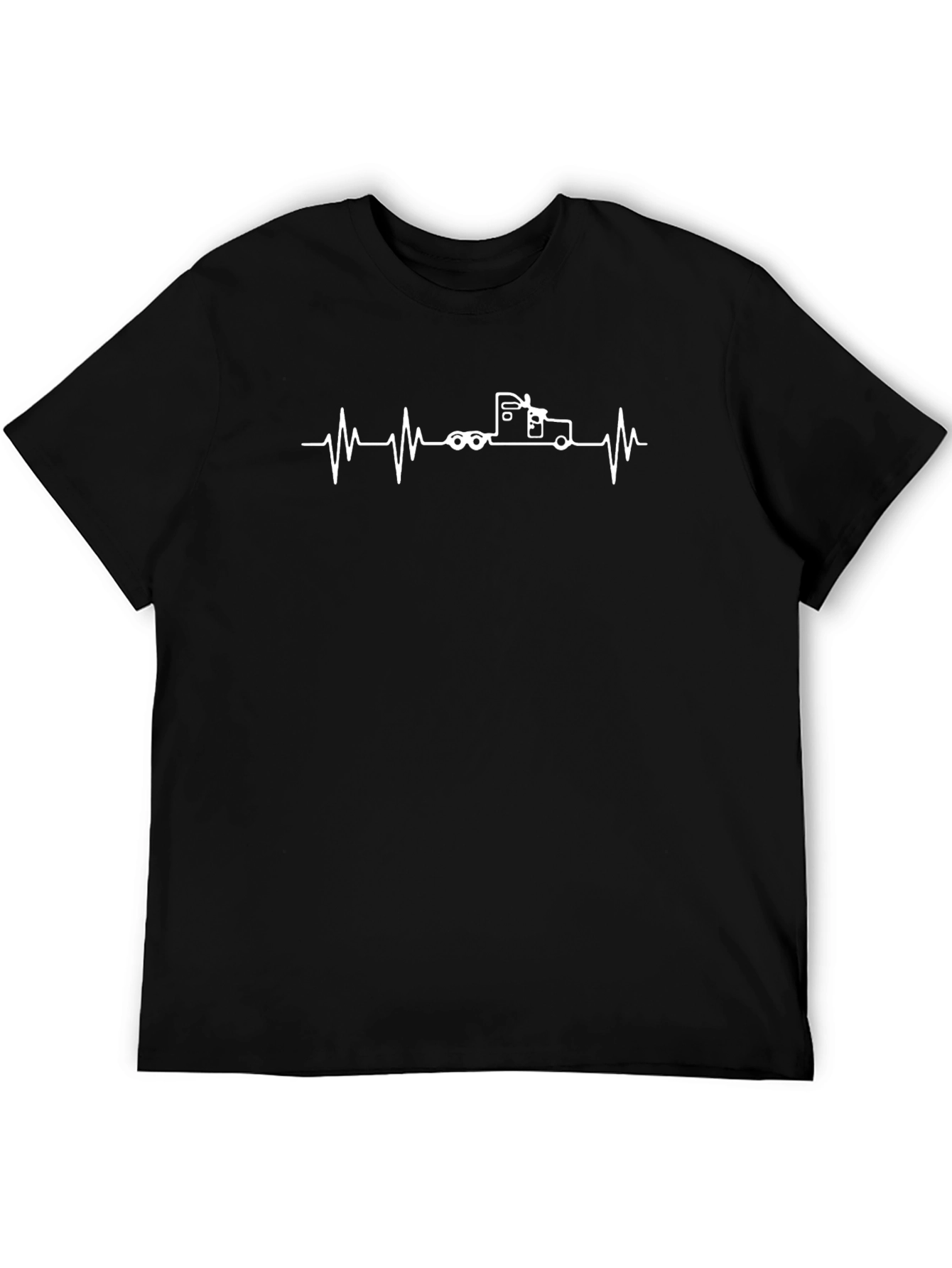 Trucker Heartbeat T-Shirt - Black Cotton Tee