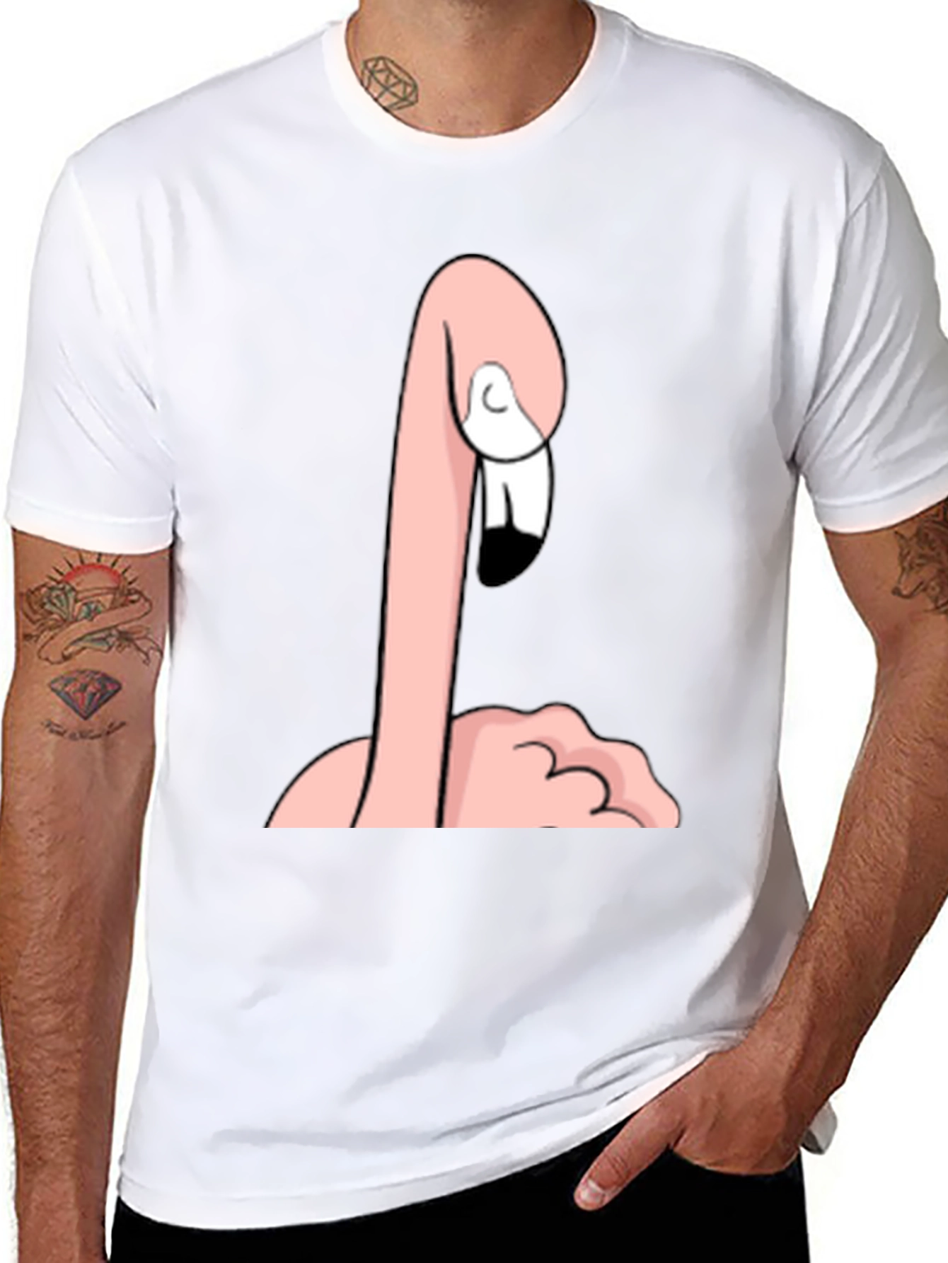 Funny Flamingo Graphic Tee - Quirky Black T-Shirt