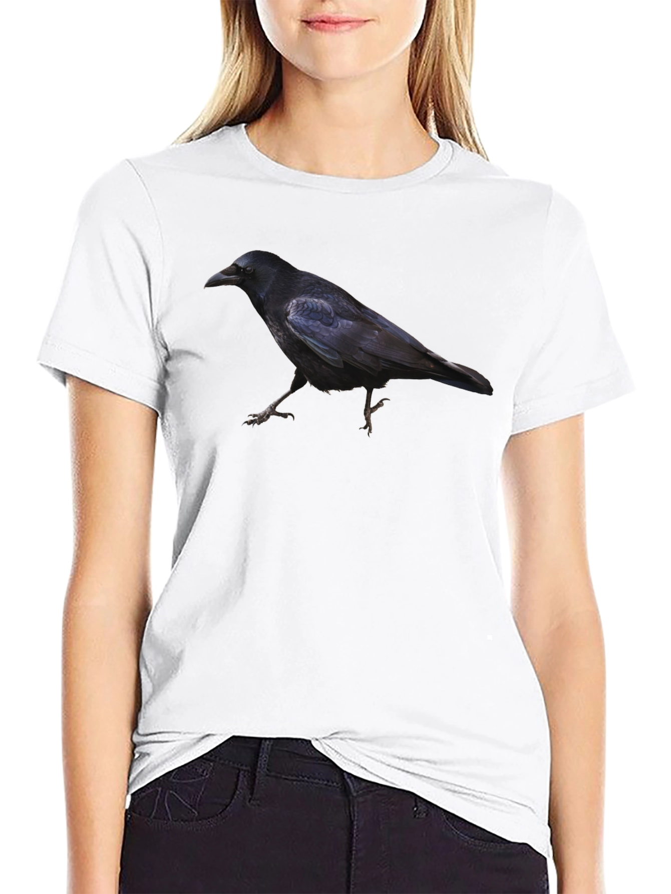 Raven Print Black T-Shirt