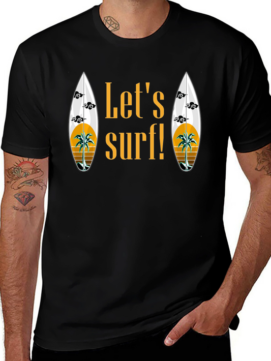 Lets Surf Graphic T-Shirt - Black