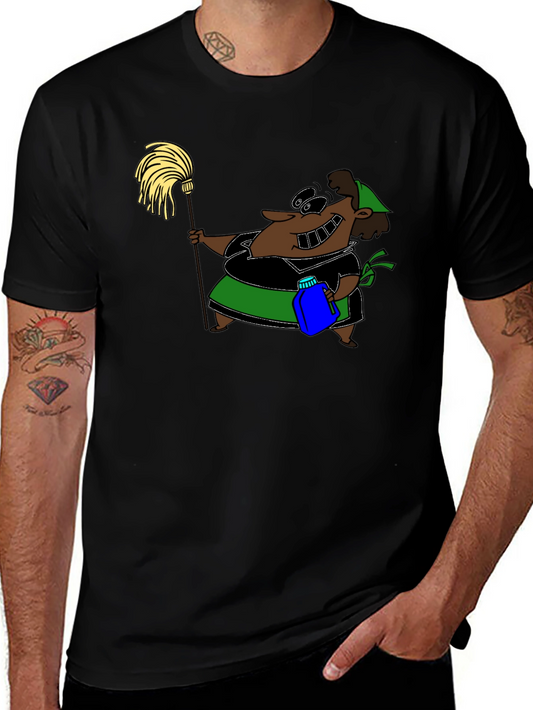 Cartoon Maid T-Shirt - Funny Cleaning Humor