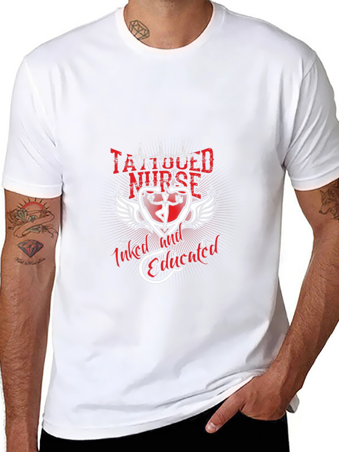 Tattooed Nurse Graphic Tee - Inked & Educated