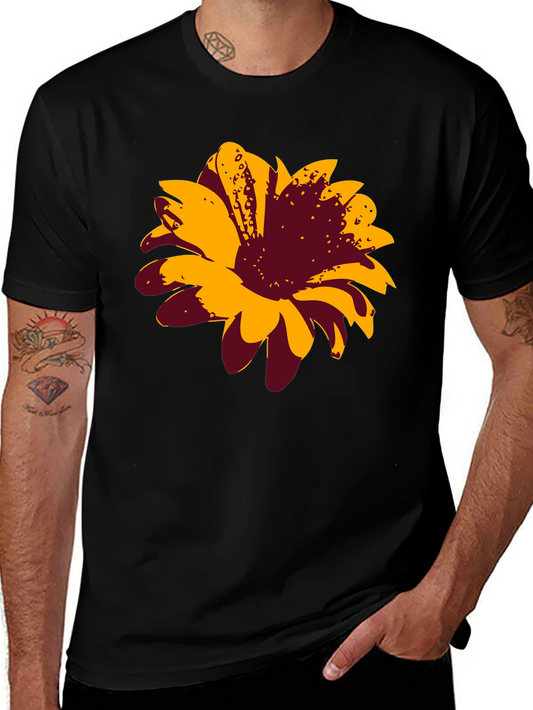 Bold Floral Graphic Tee - Black