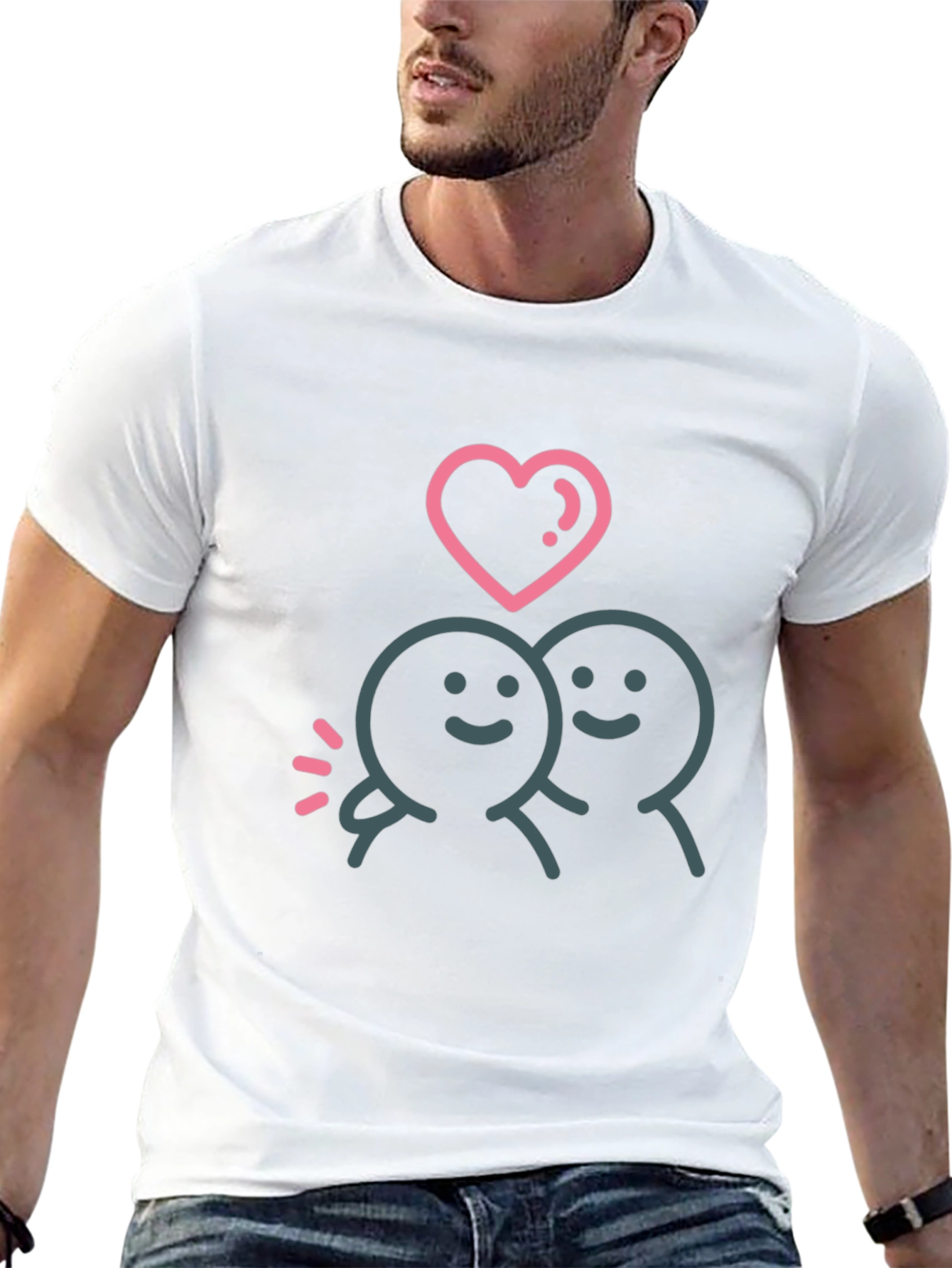 Cute Love Couple Graphic T-Shirt