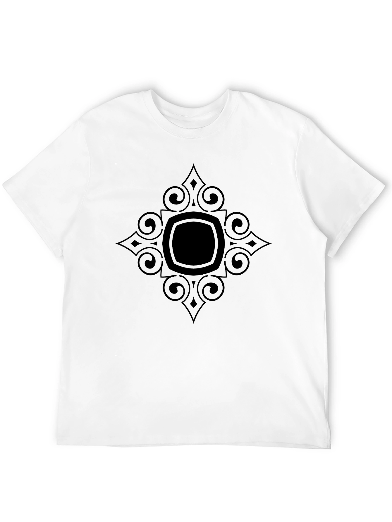 Stylish Black Tee with Geometric Graphic