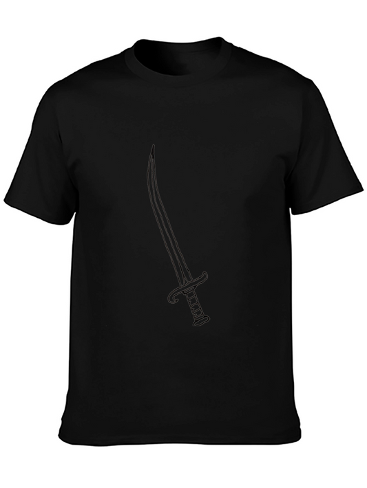 Black T-Shirt with Sword Design