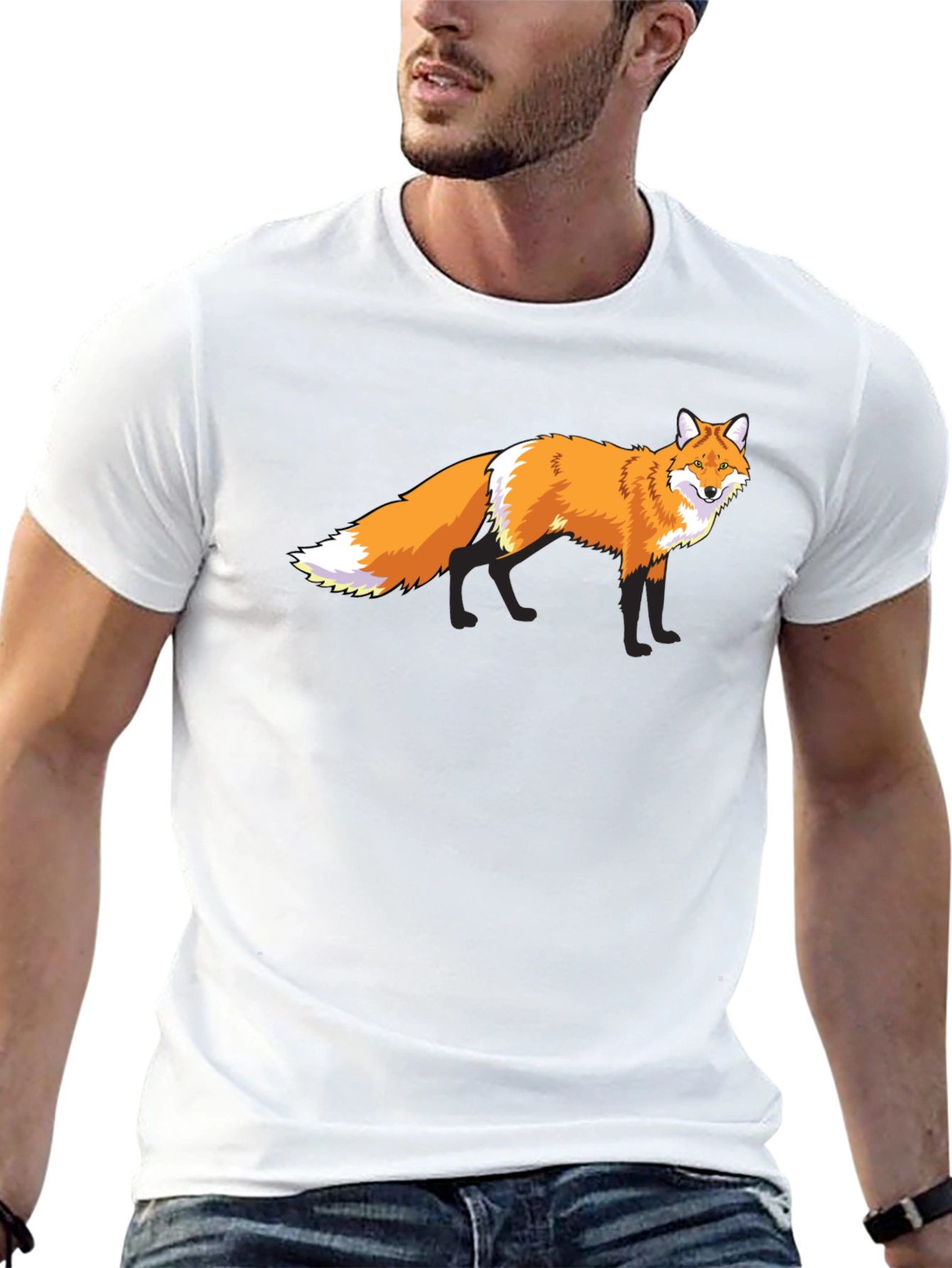 Fox Graphic Tee - Stylish Black T-Shirt