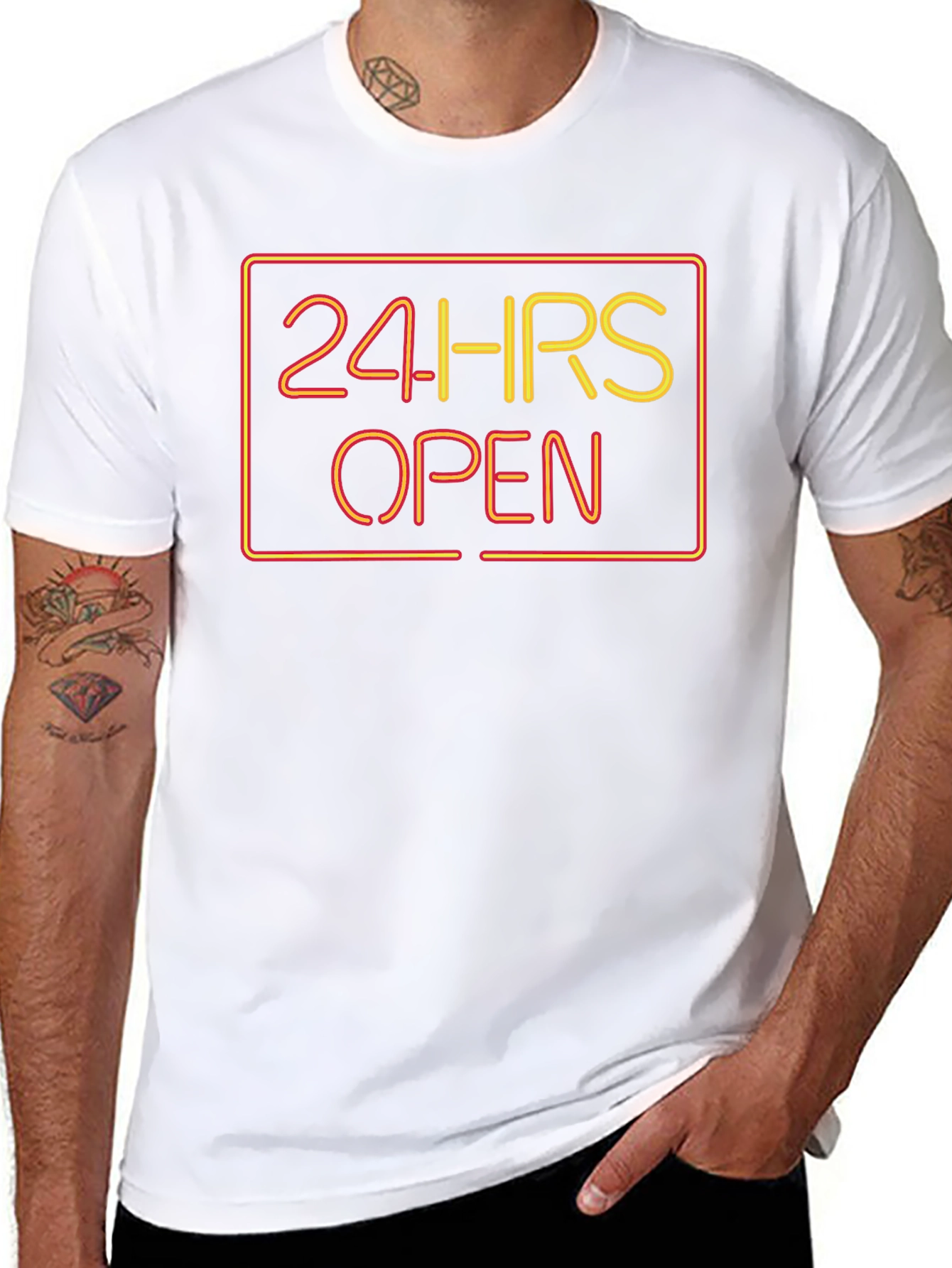 24 HRS Open Graphic Tee - Soft Black T-Shirt