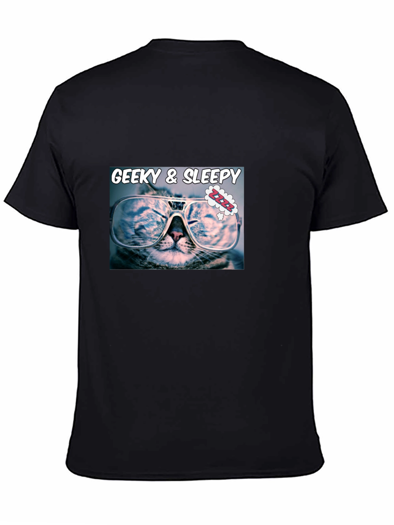 Geeky & Sleepy Cat T-Shirt