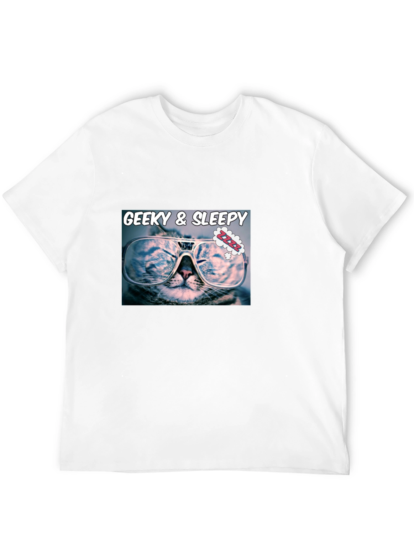 Geeky & Sleepy Cat T-Shirt