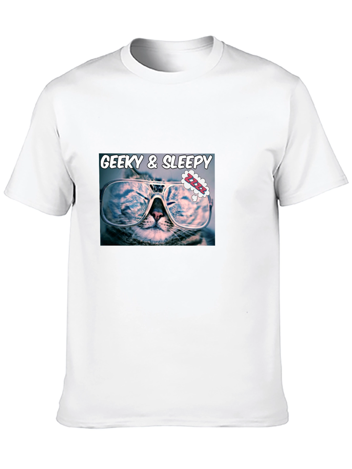 Geeky & Sleepy Cat T-Shirt