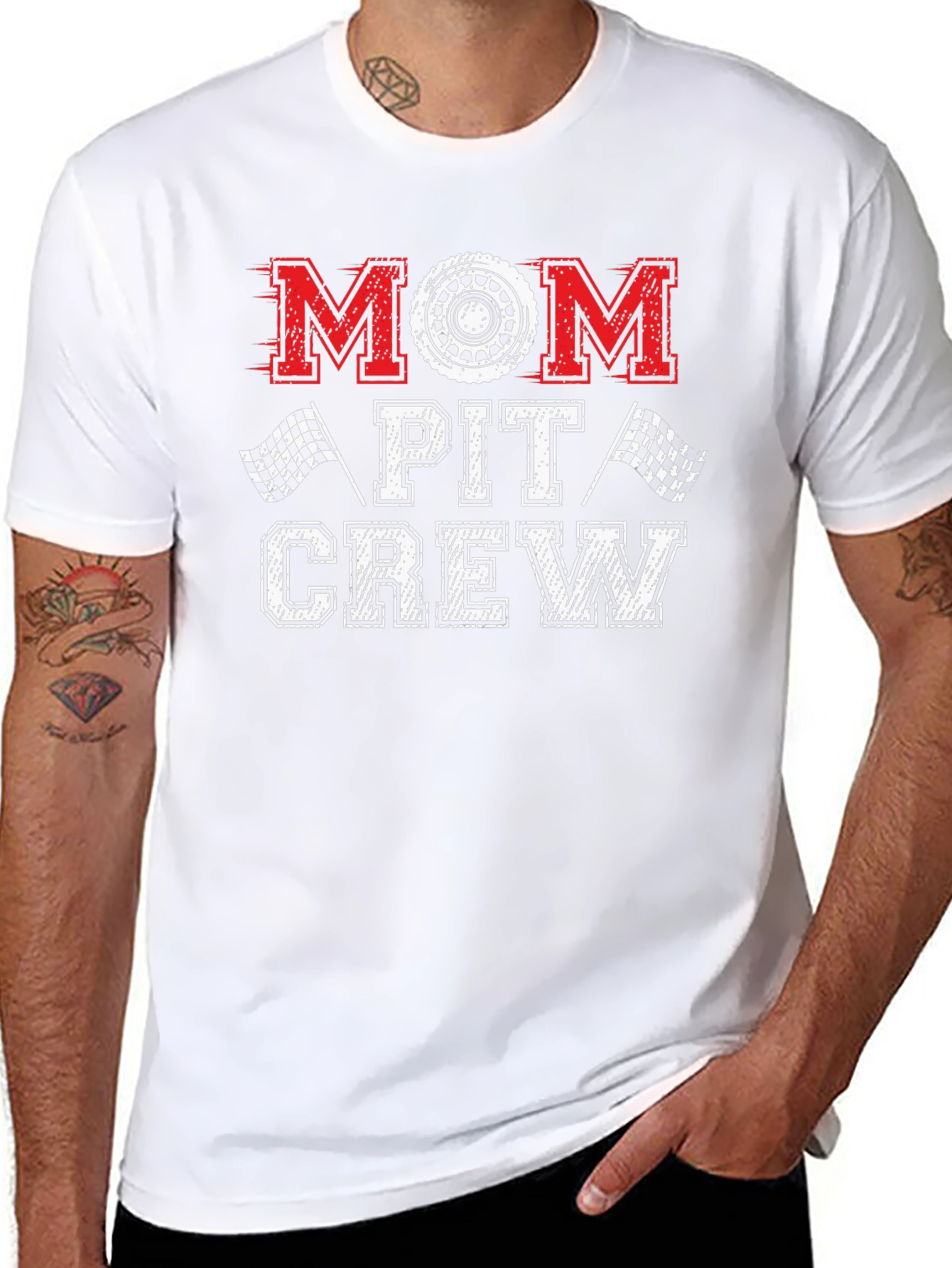 Mom Pit Crew Graphic T-Shirt