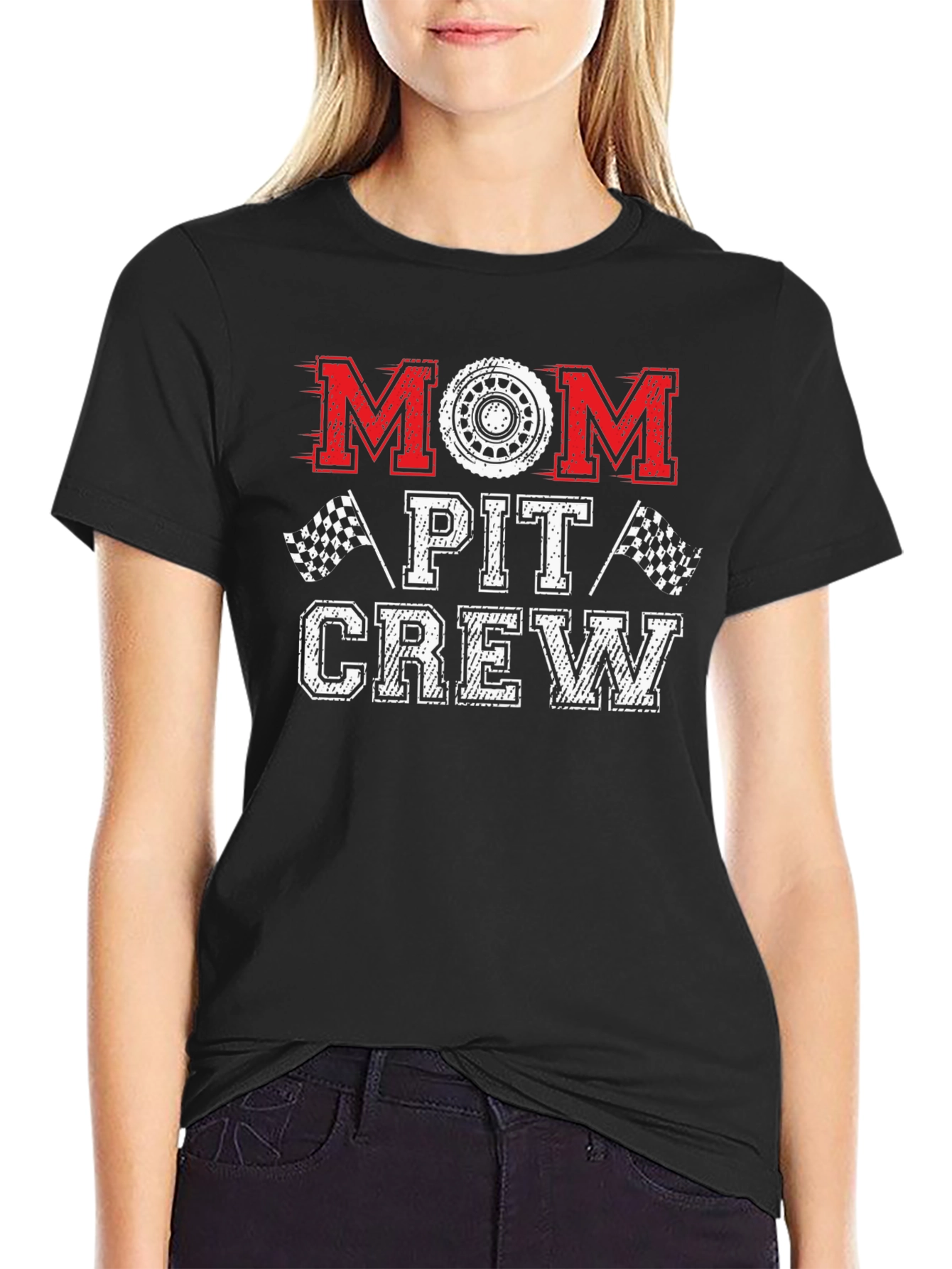 Mom Pit Crew Graphic T-Shirt