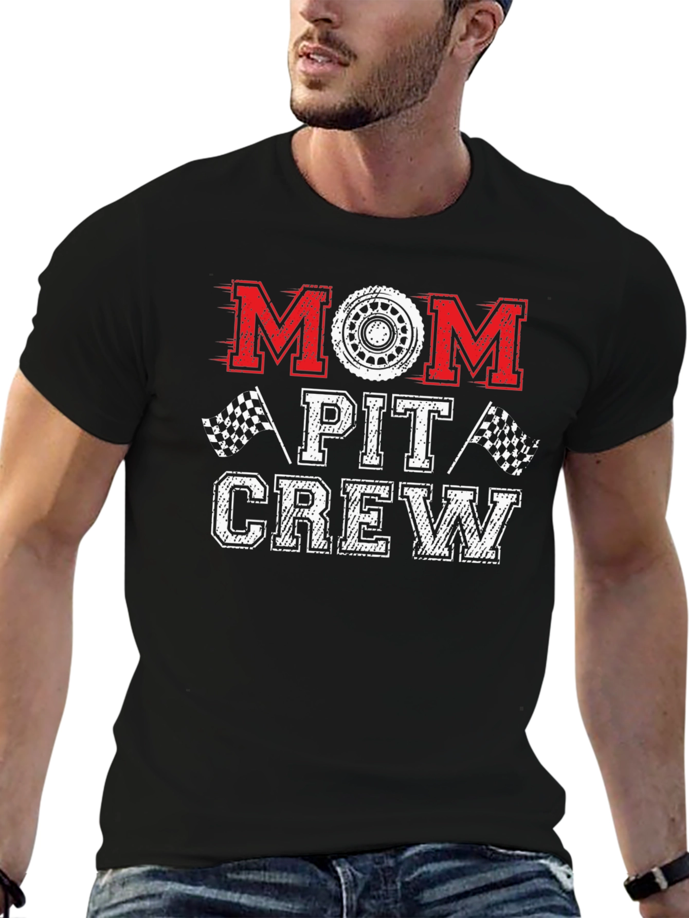 Mom Pit Crew Graphic T-Shirt