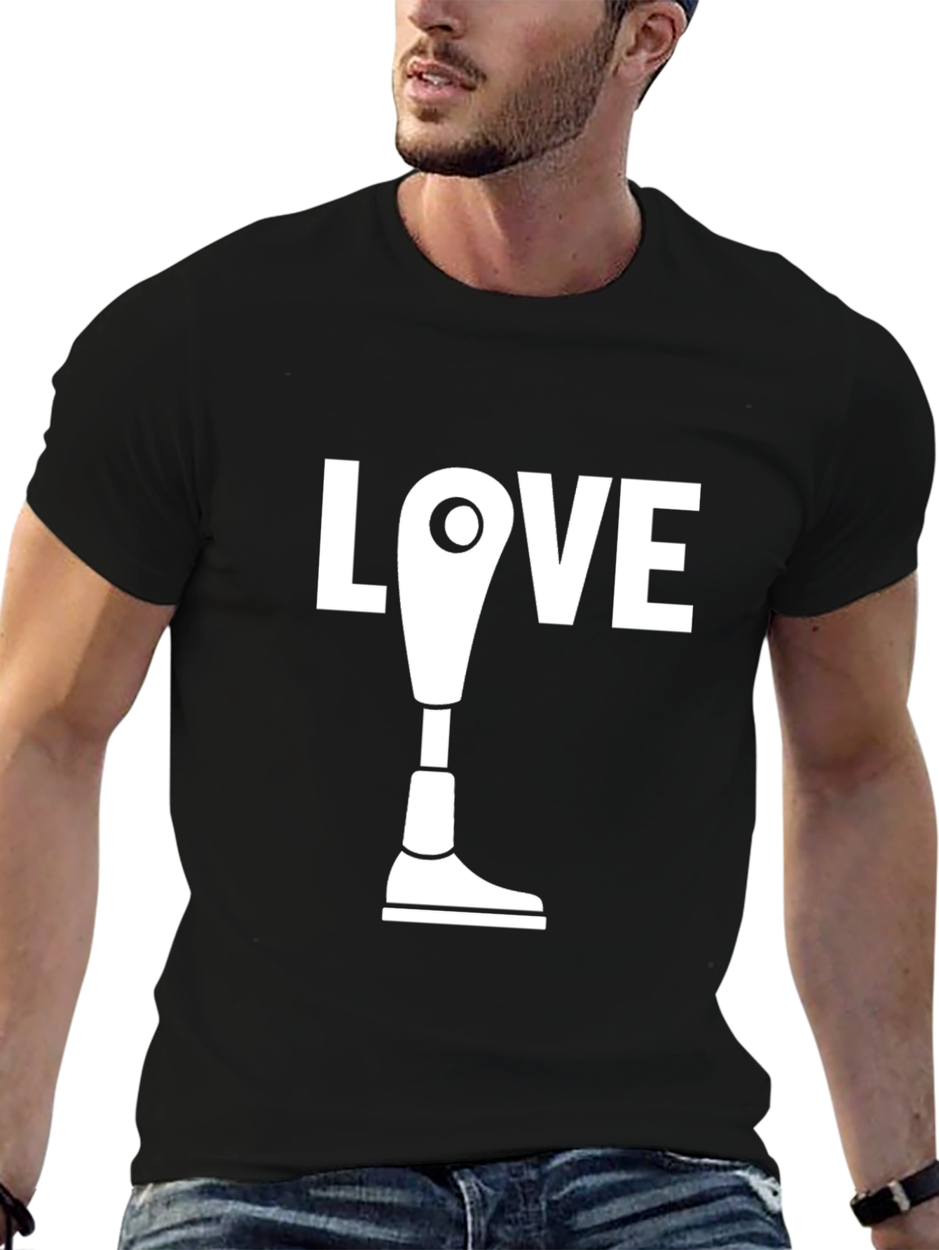 Love Amputee Graphic Tee - Black T-Shirt