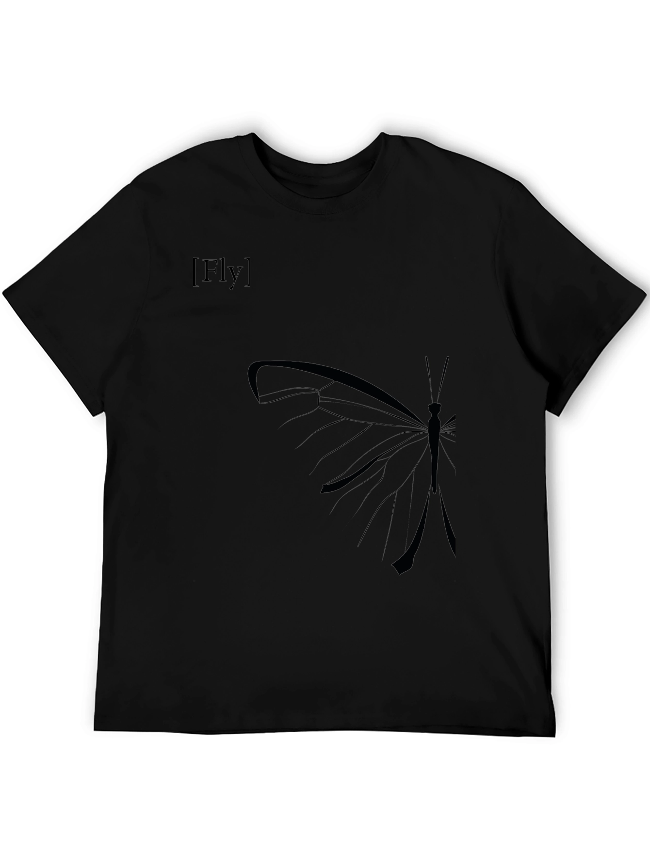 Butterfly Fly Graphic Black T-Shirt