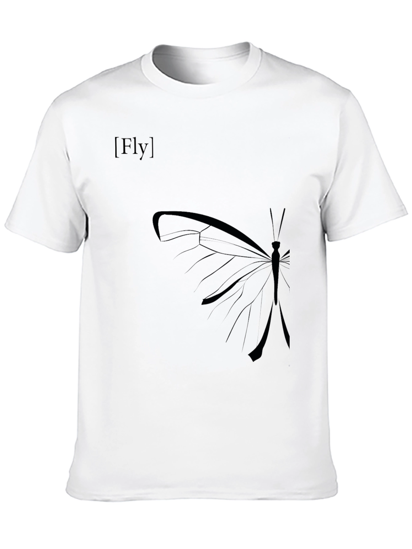 Butterfly Fly Graphic Black T-Shirt