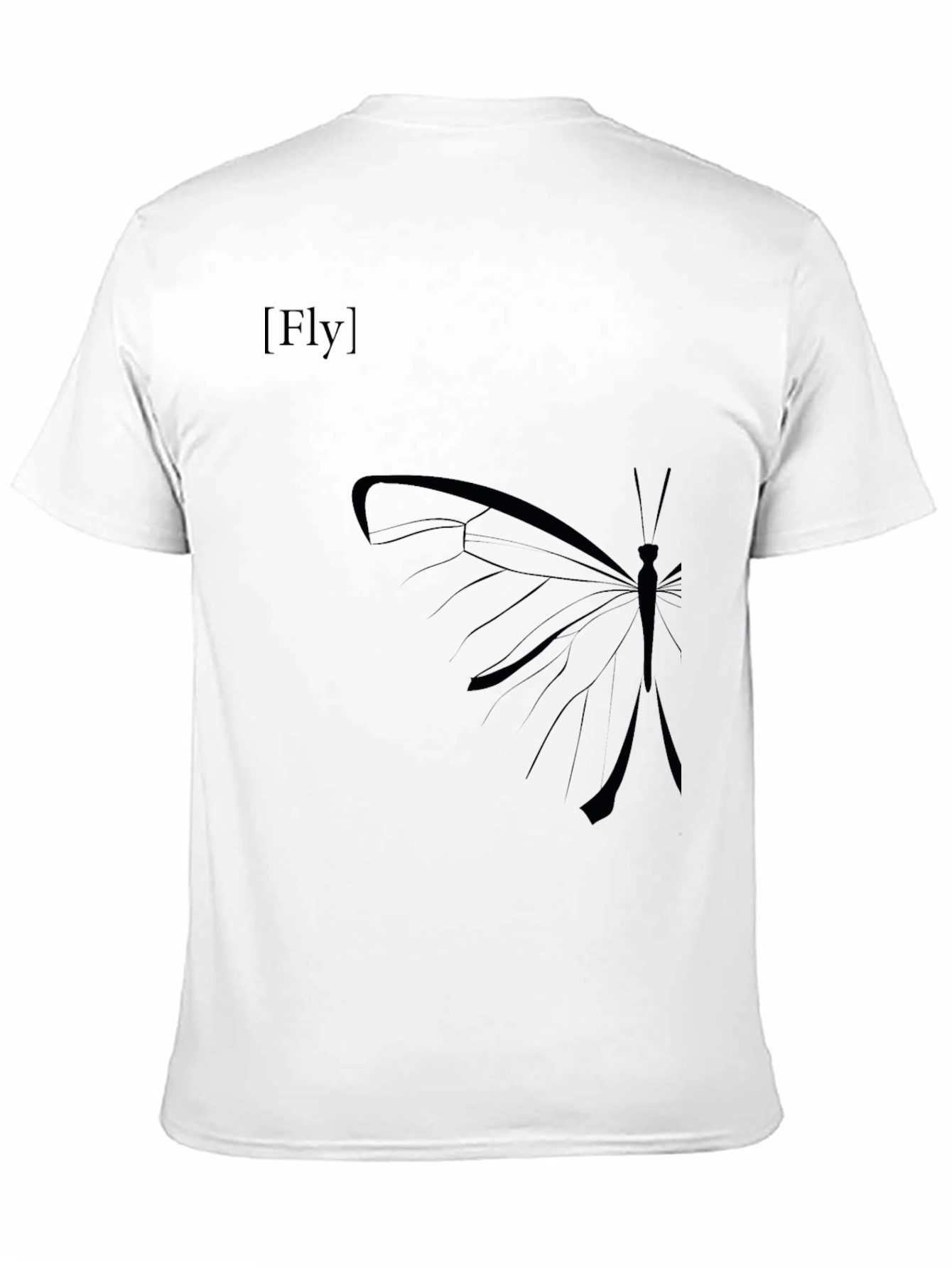 Butterfly Fly Graphic Black T-Shirt