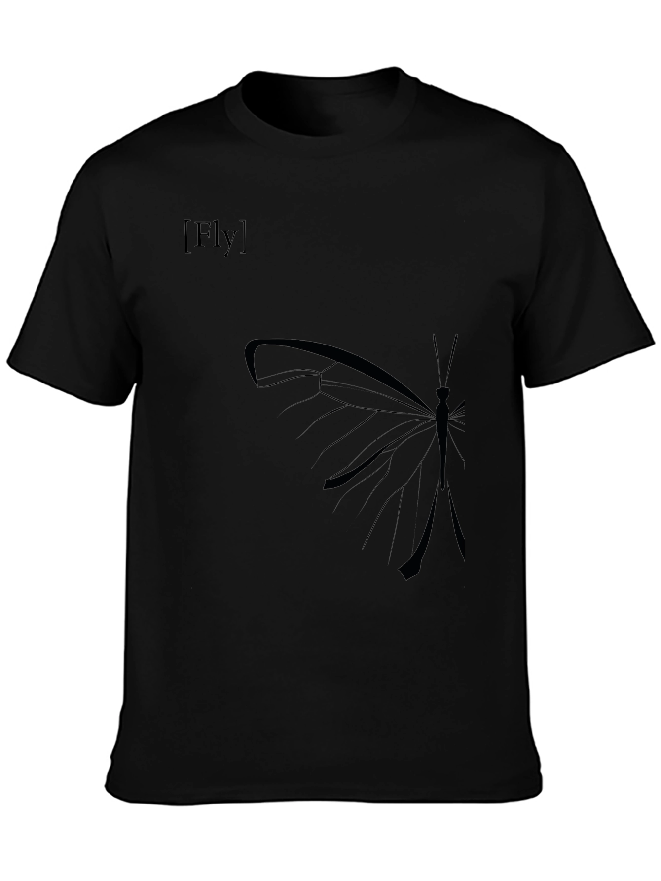 Butterfly Fly Graphic Black T-Shirt