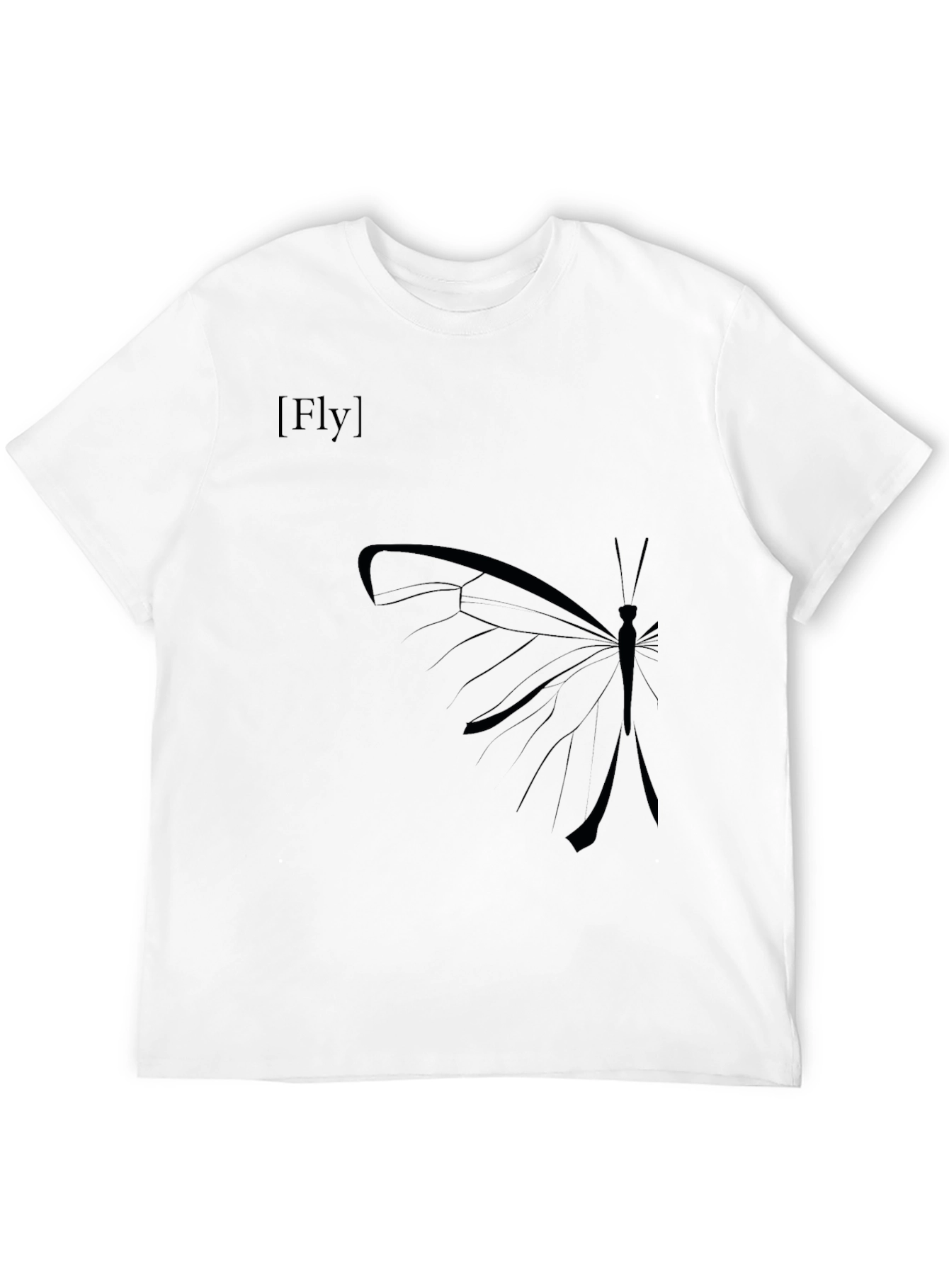 Butterfly Fly Graphic Black T-Shirt