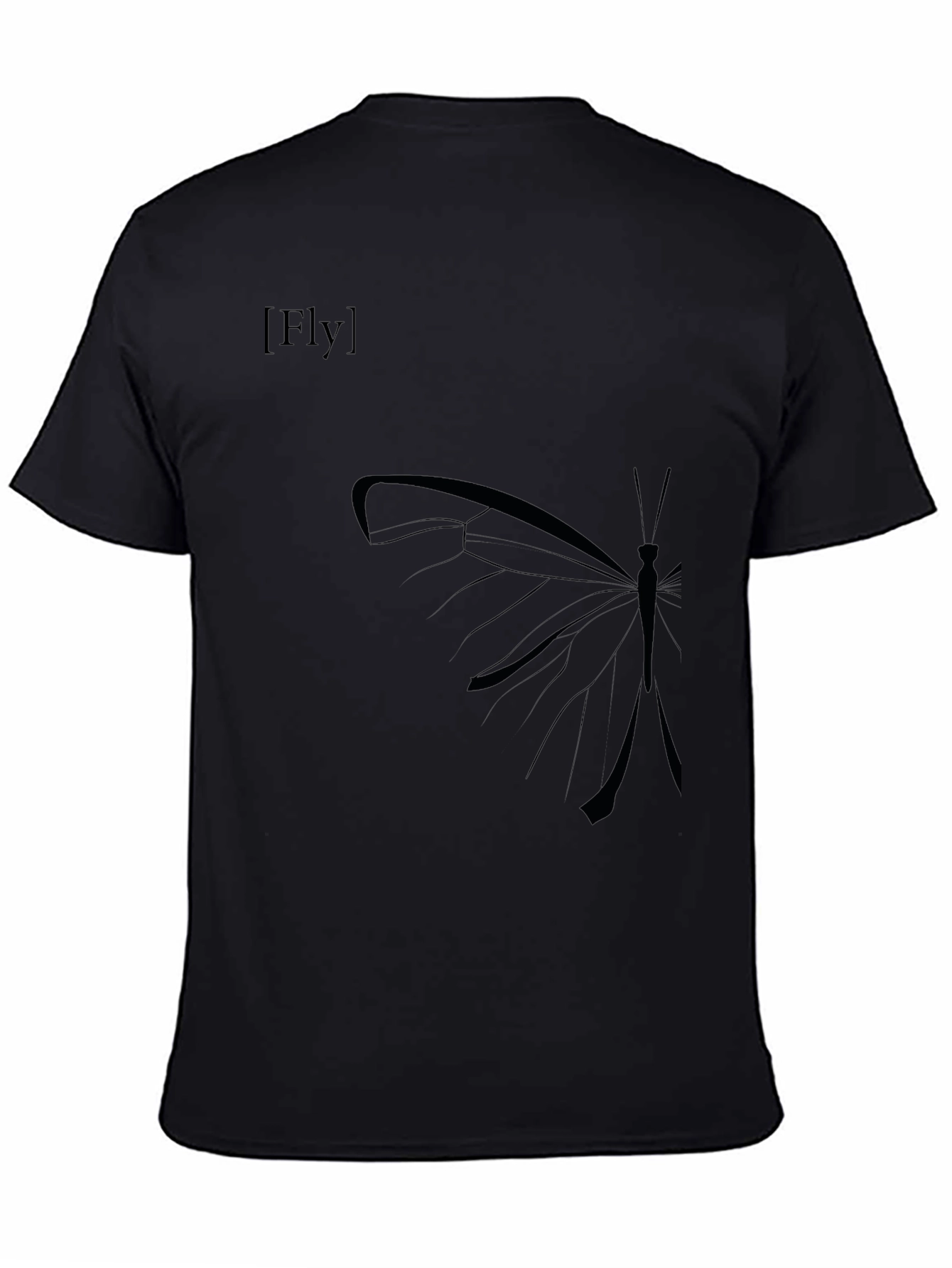 Butterfly Fly Graphic Black T-Shirt