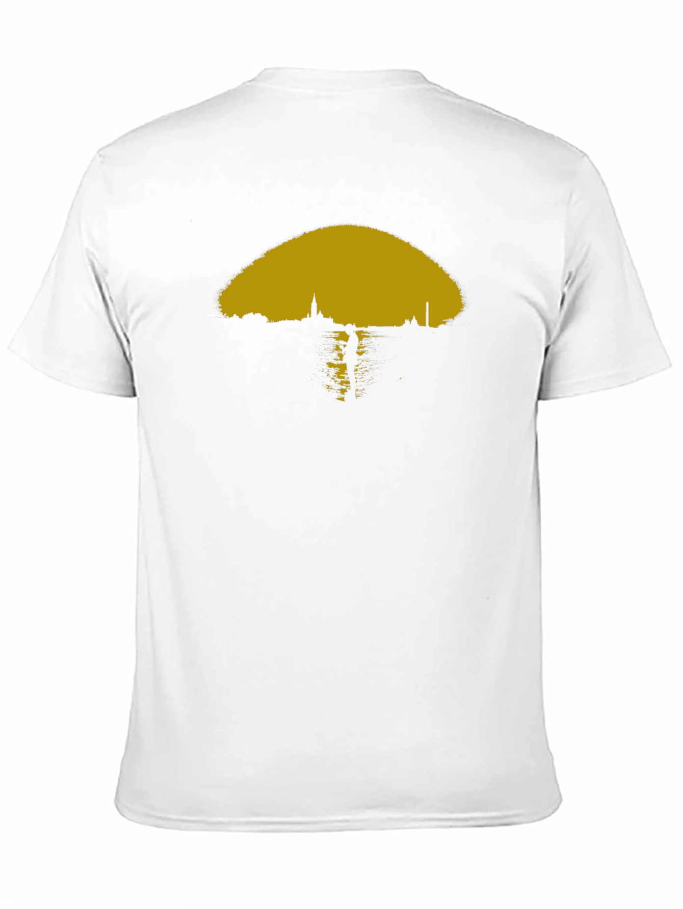 Sunset Cityscape Graphic Tee - Black Cotton Blend