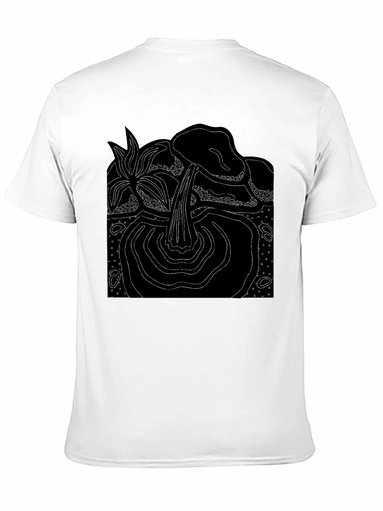 Abstract Nature Graphic Tee - Black