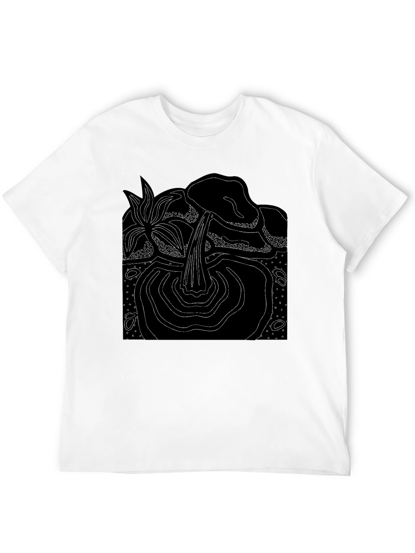 Abstract Nature Graphic Tee - Black
