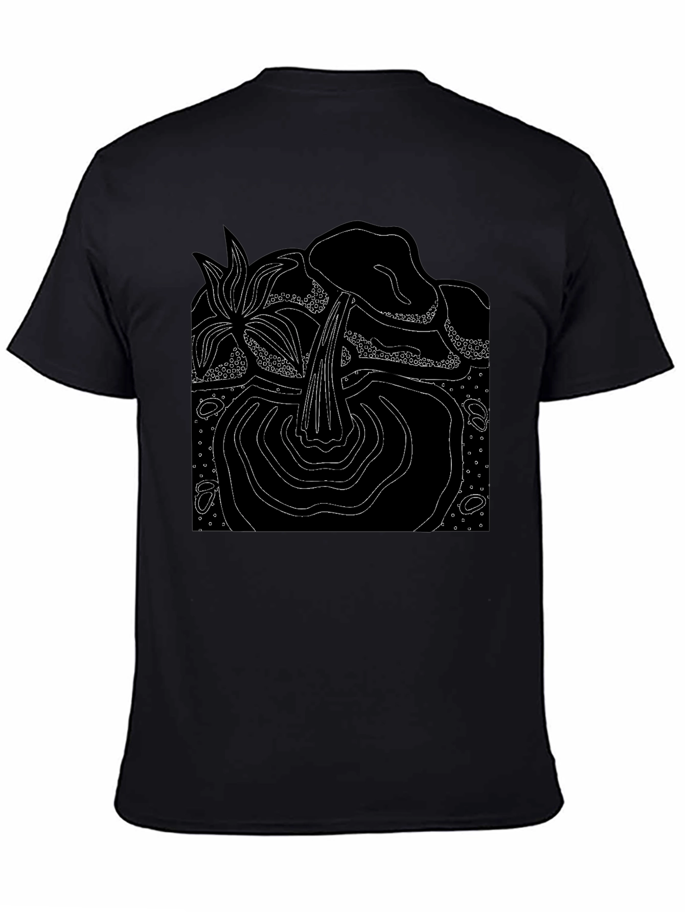 Abstract Nature Graphic Tee - Black