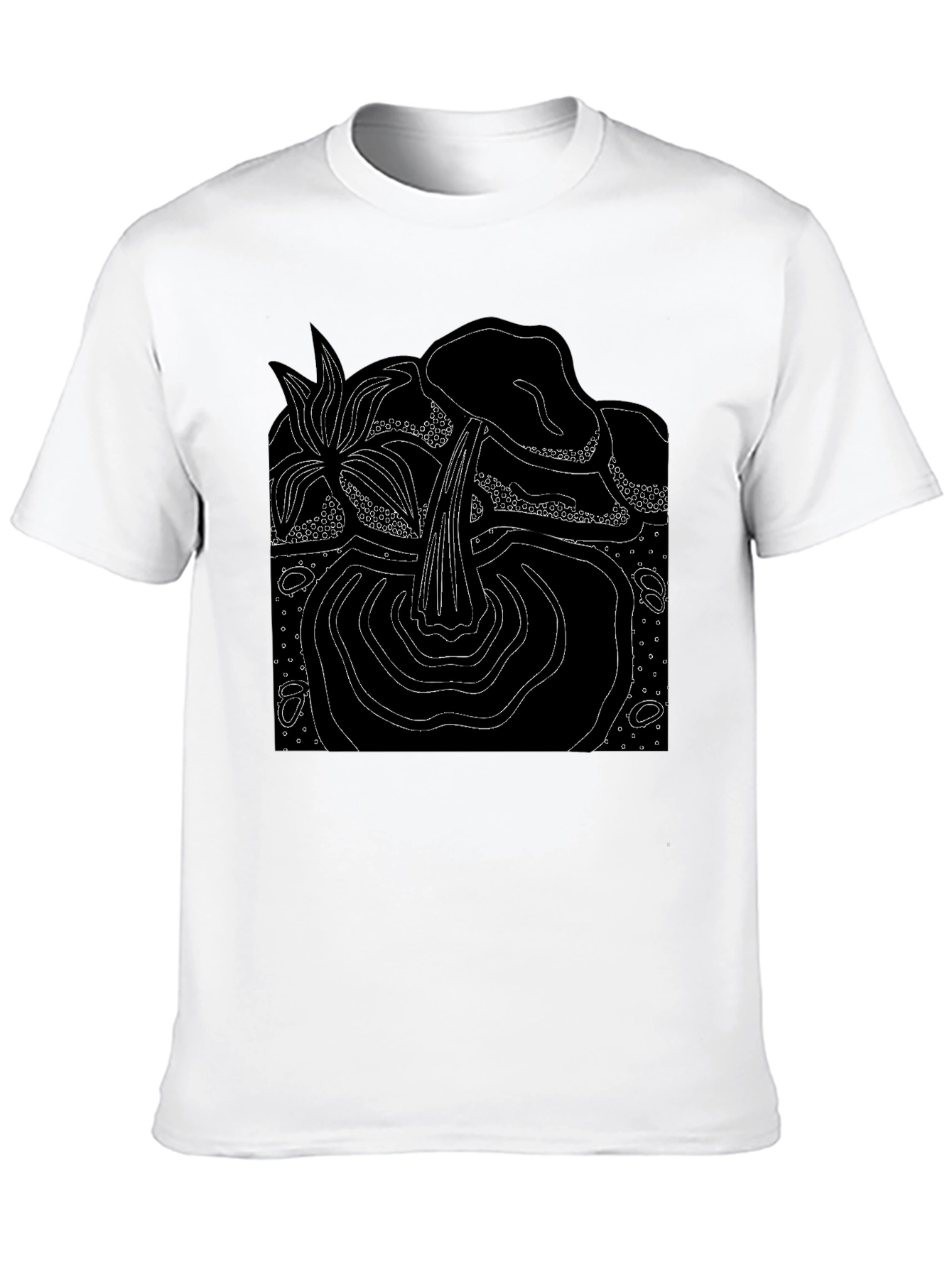 Abstract Nature Graphic Tee - Black