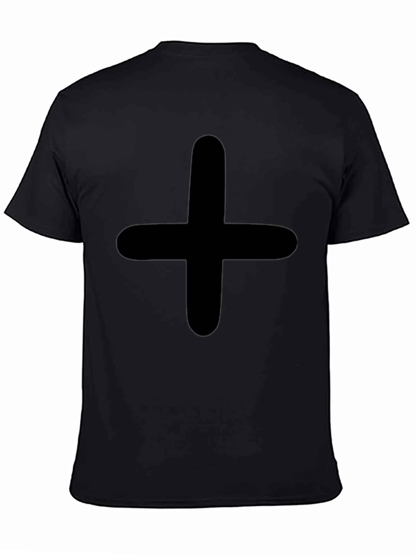 Minimalist Plus Sign Black T-Shirt