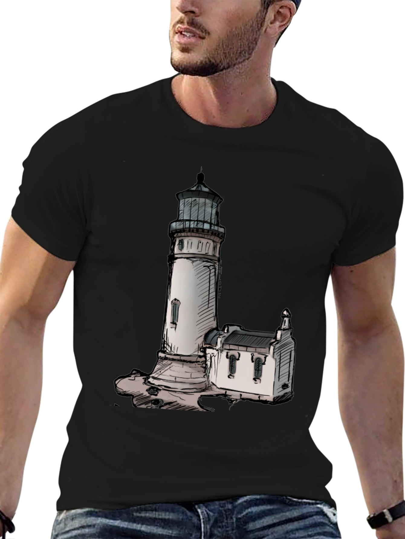 Lighthouse Graphic Tee - Coastal Style