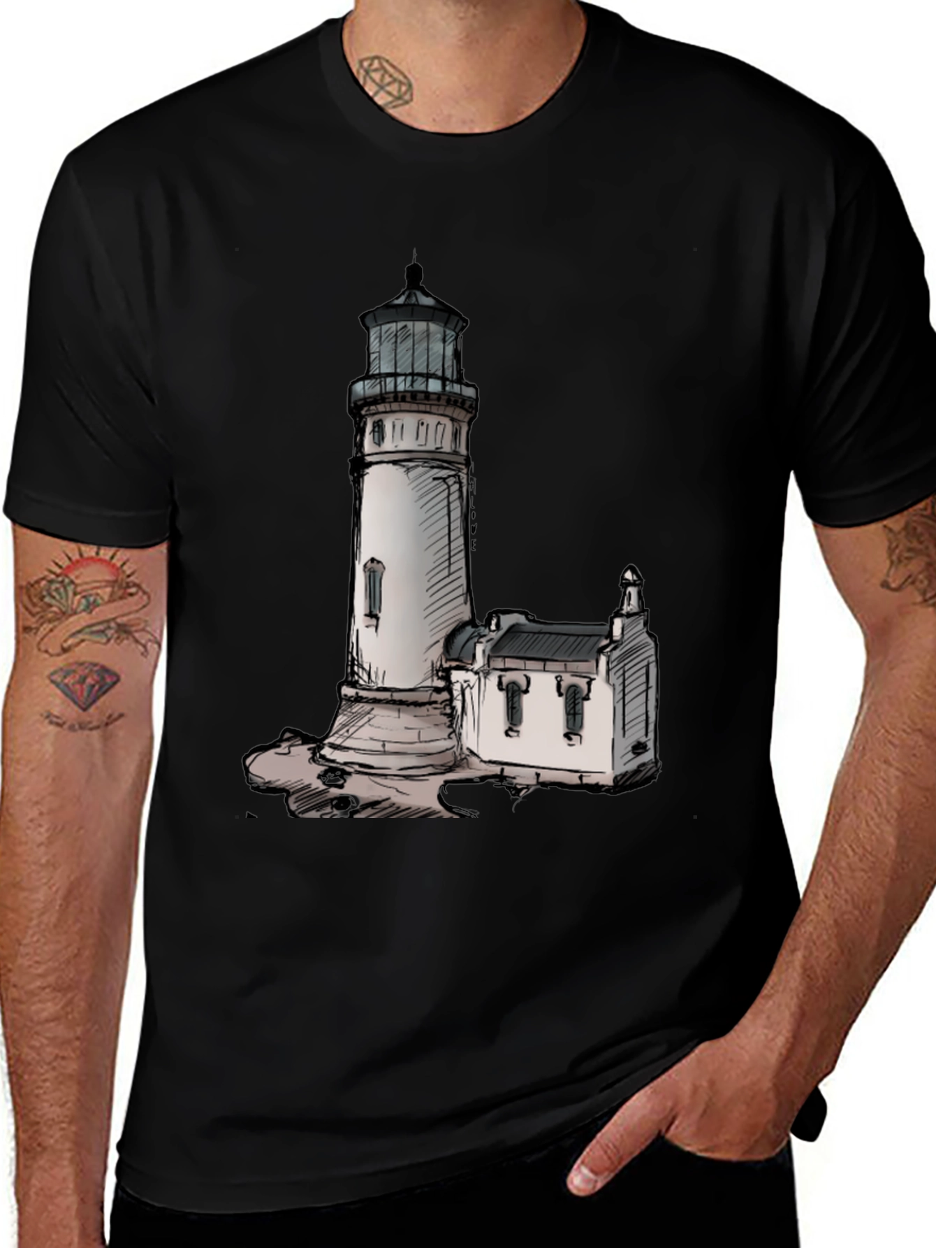 Lighthouse Graphic Tee - Coastal Style