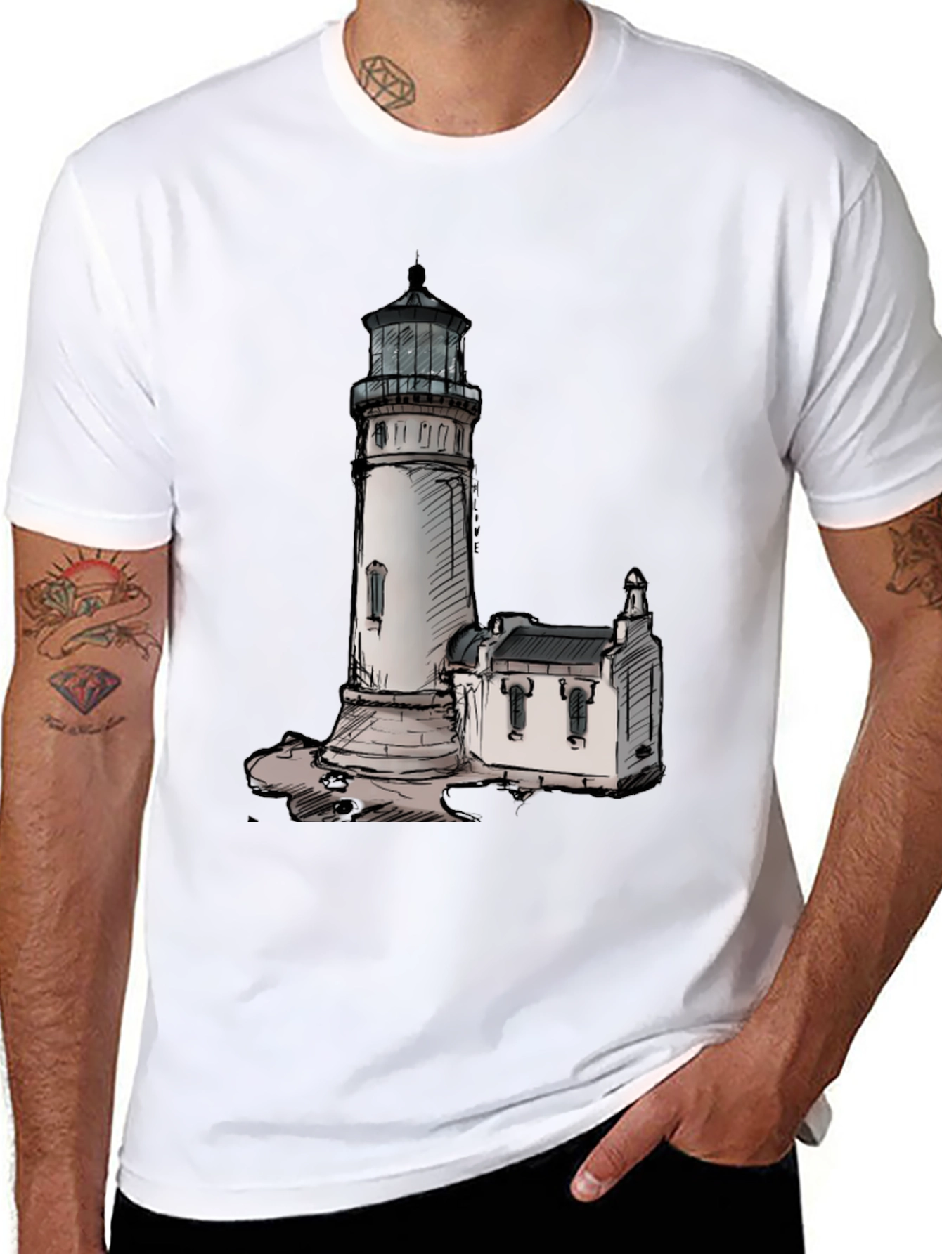 Lighthouse Graphic Tee - Coastal Style