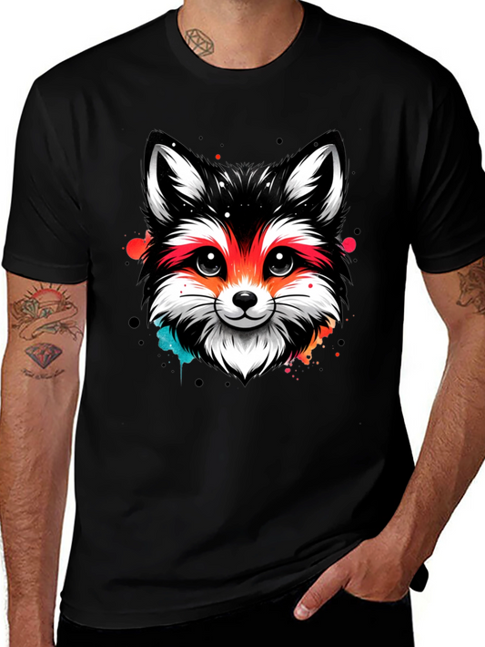 Fox Graphic Tee - Funky Watercolor Animal Print