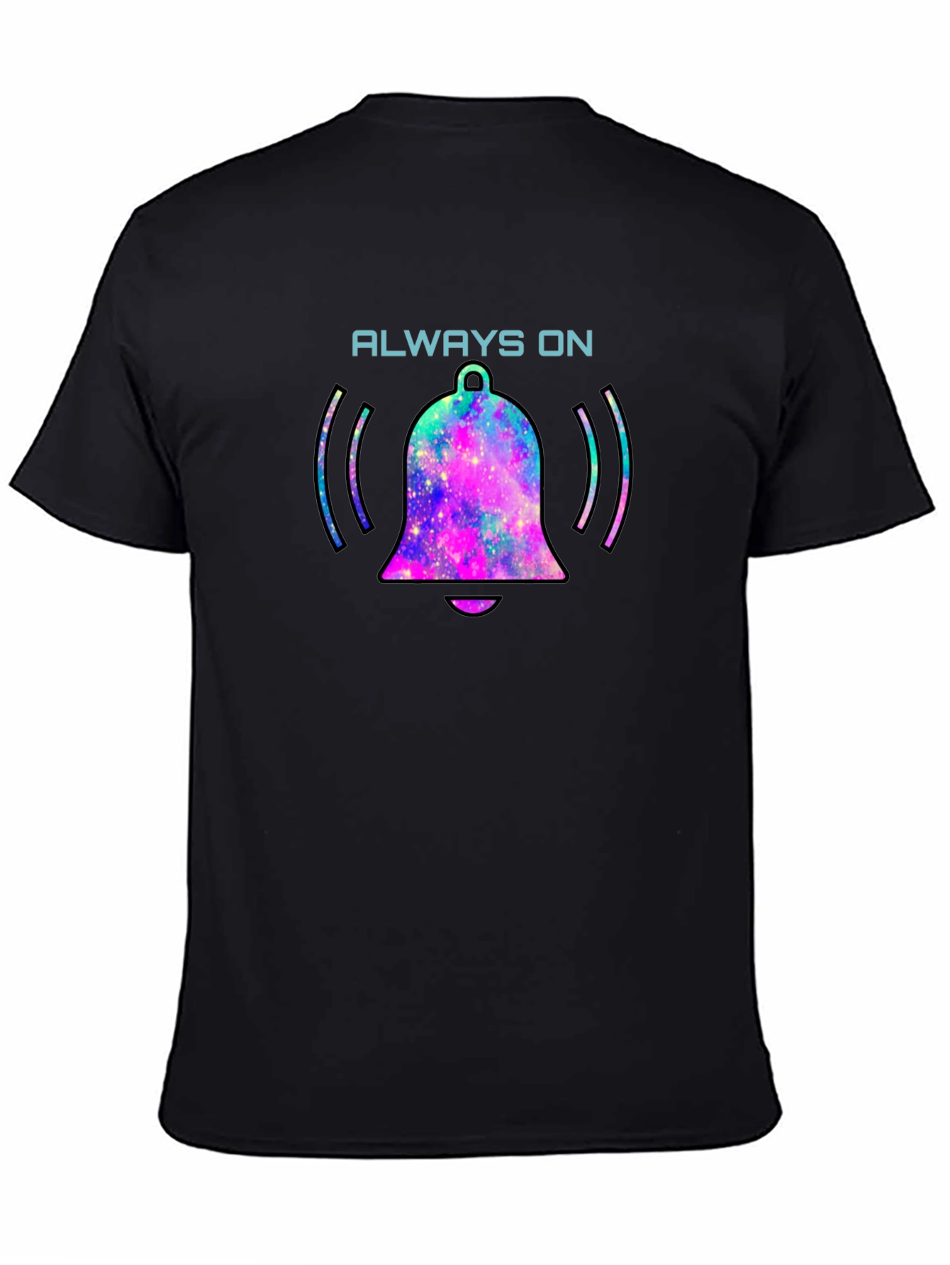 Always On Bell Graphic Tee - Black Cotton T-Shirt