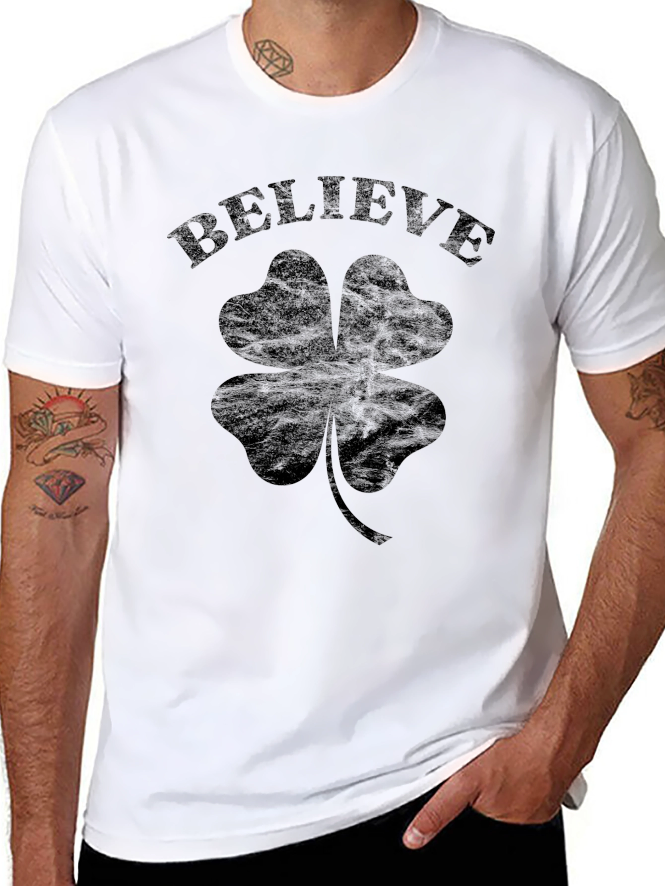 Believe Shamrock Clover T-Shirt