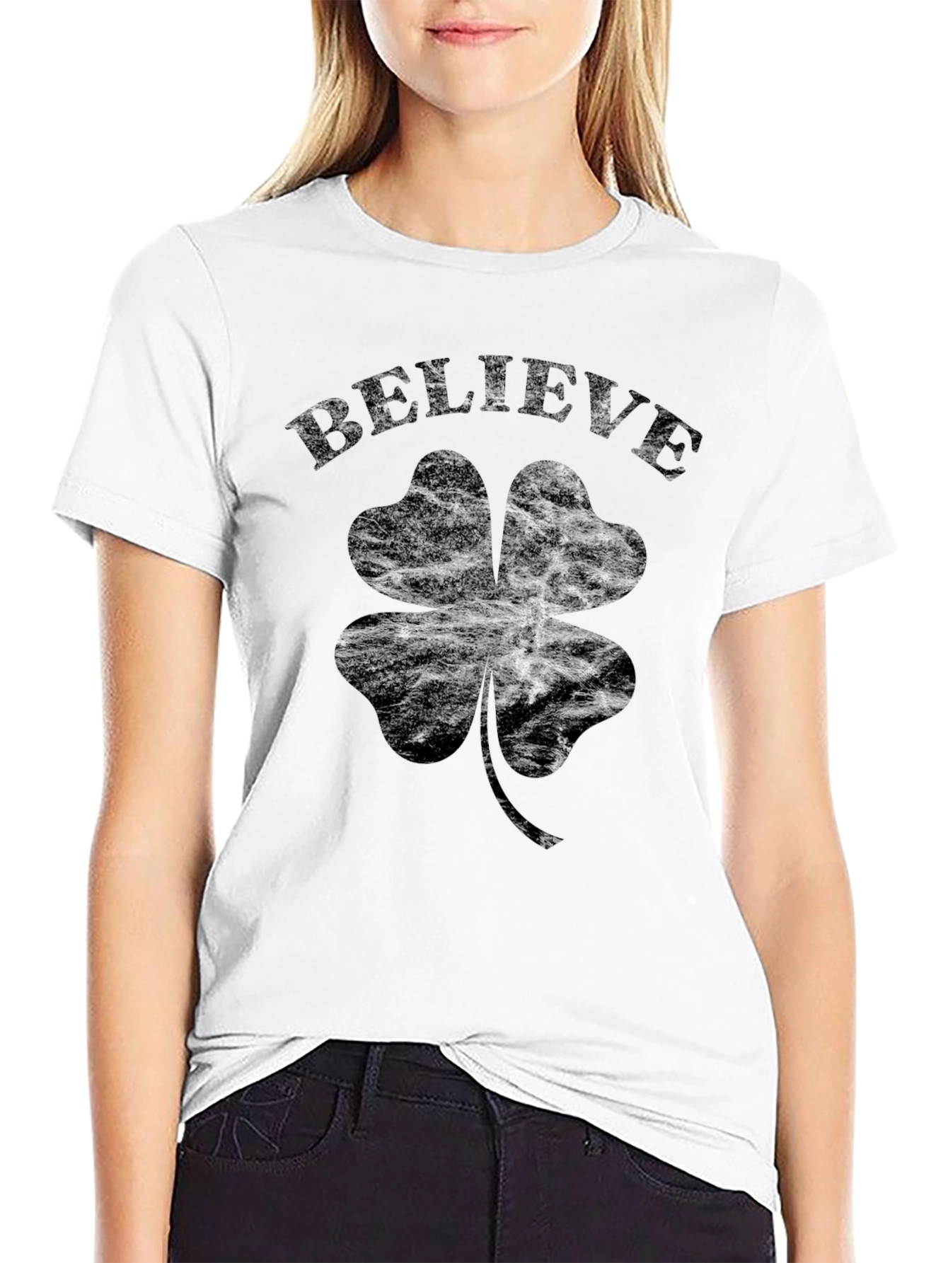 Believe Shamrock Clover T-Shirt