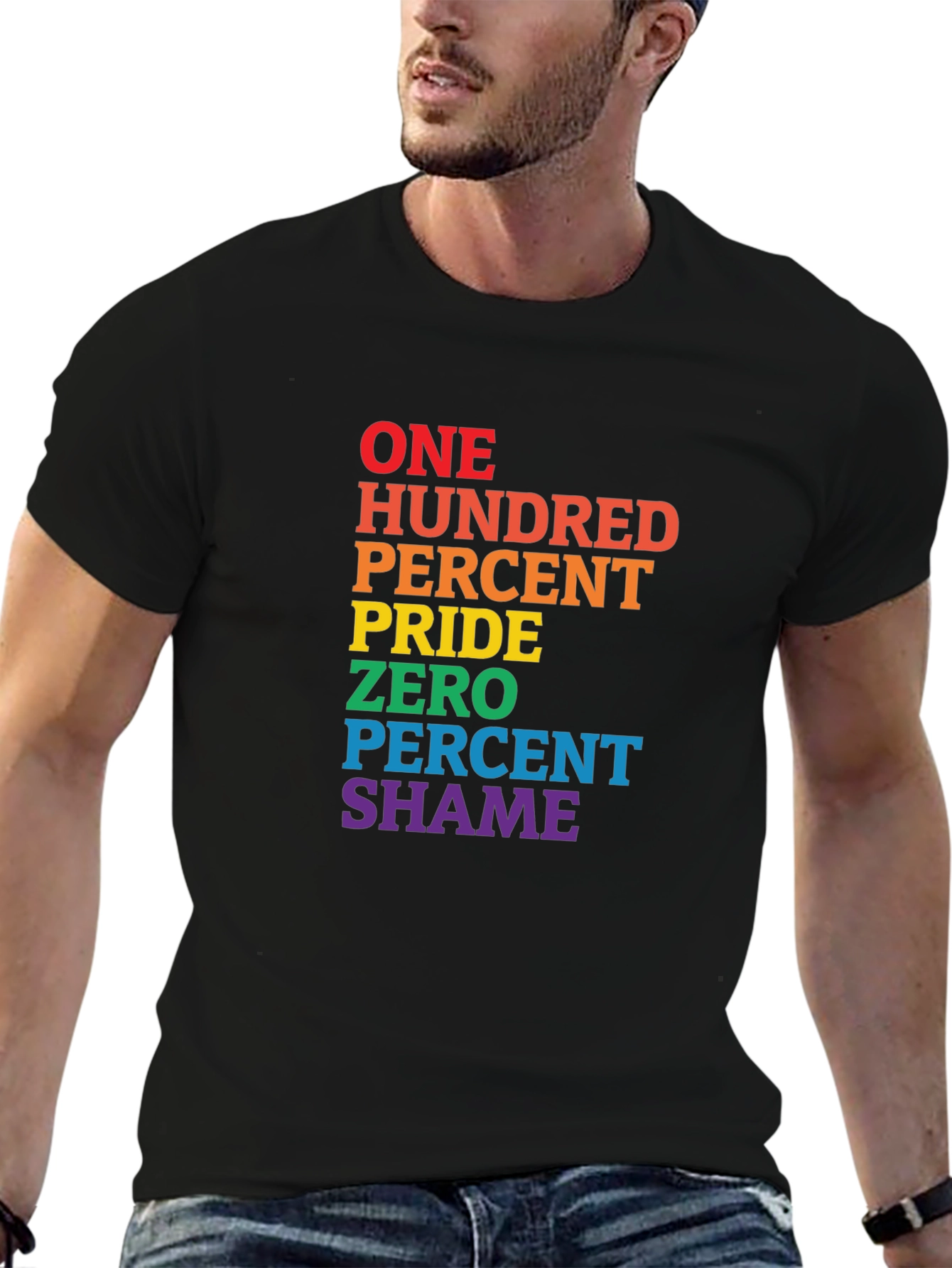 Pride T-Shirt - 100 Percent Pride Zero Percent Shame